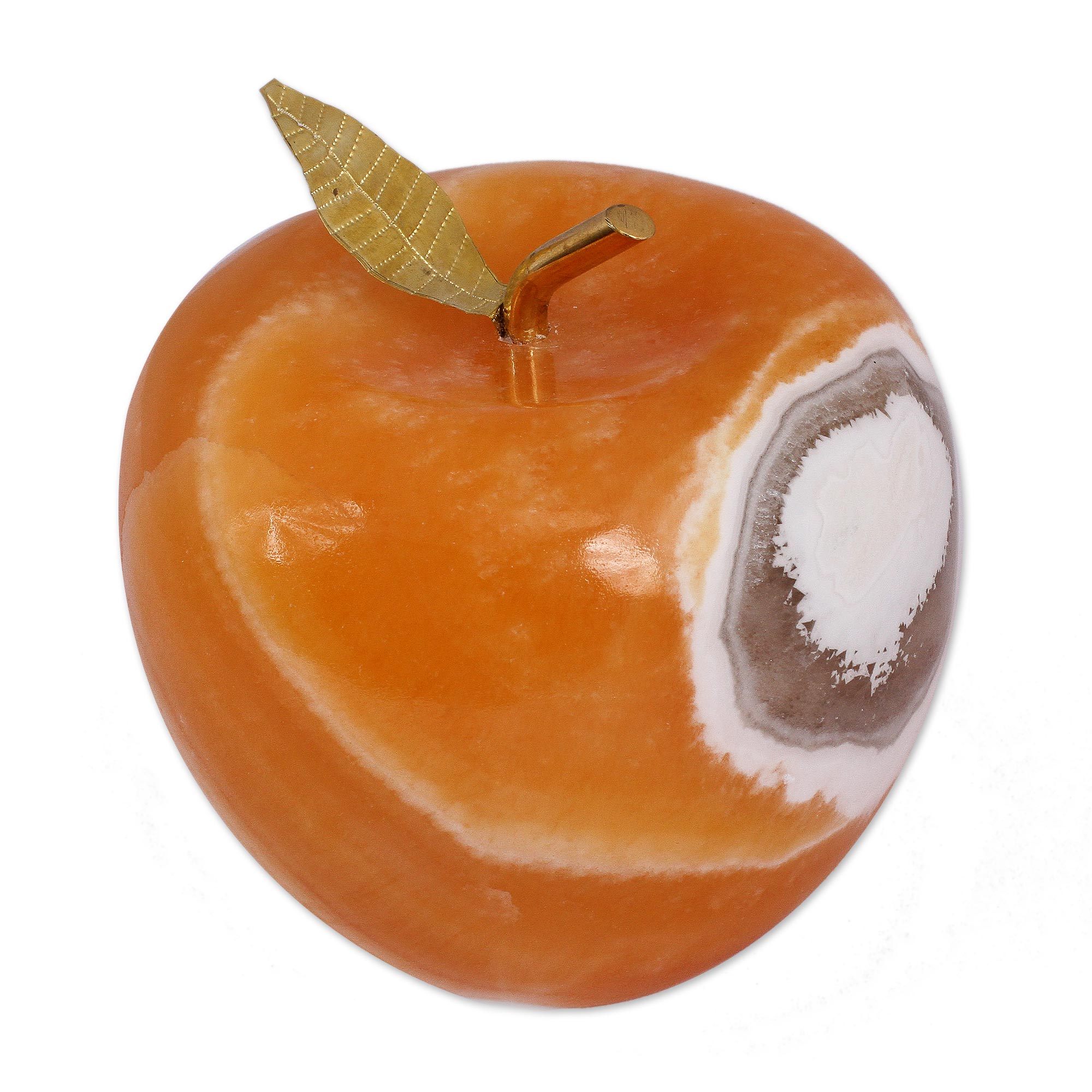 Premium Onyx Apple Sculpture - Ultimate Natural Art Piece