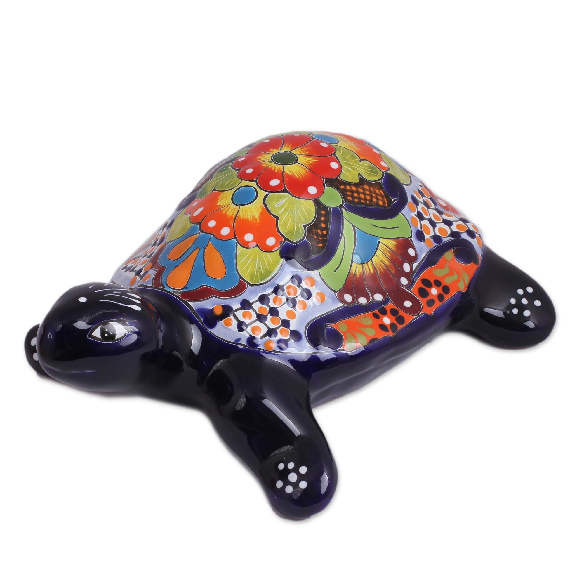 Premium Hand-Painted Ceramic Turtle Sculpture – Mexican Artisan Craft