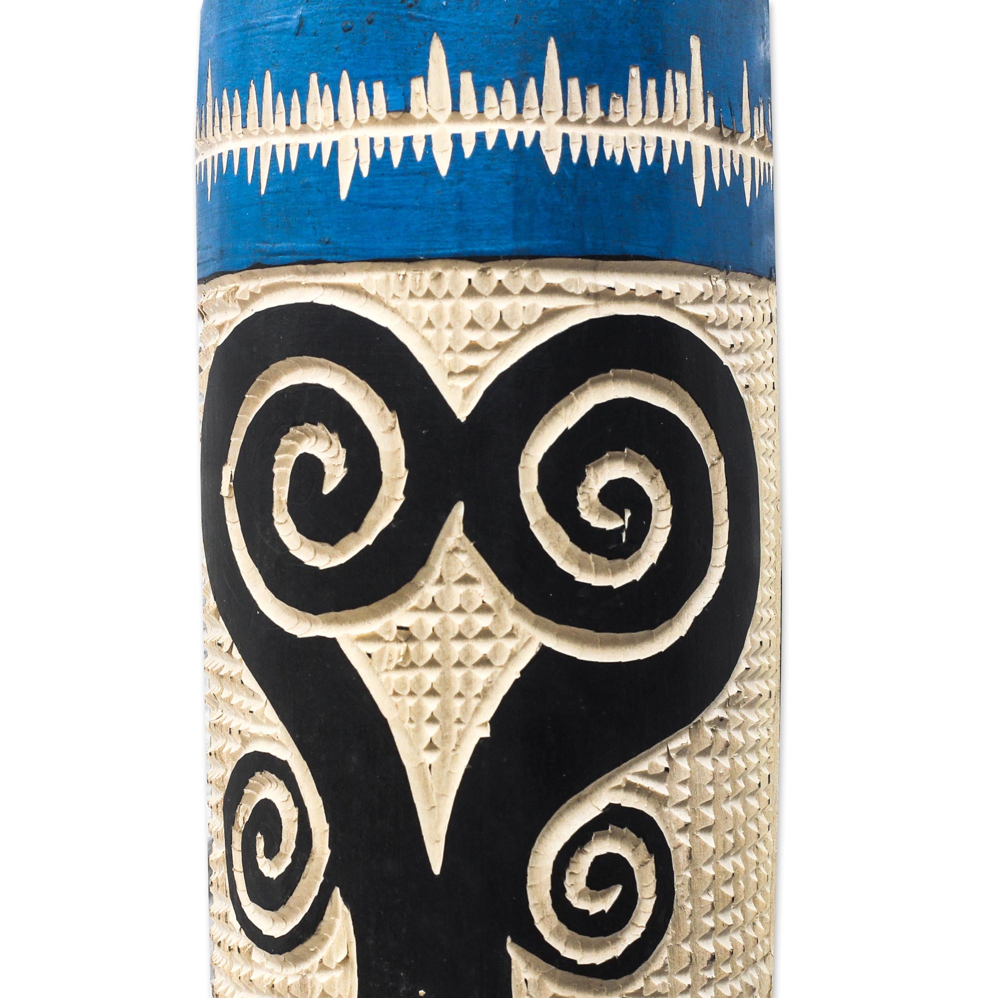 Premium Hand-Carved Sankofa African Wood Mask - Authentic Ghanaian Wall Art