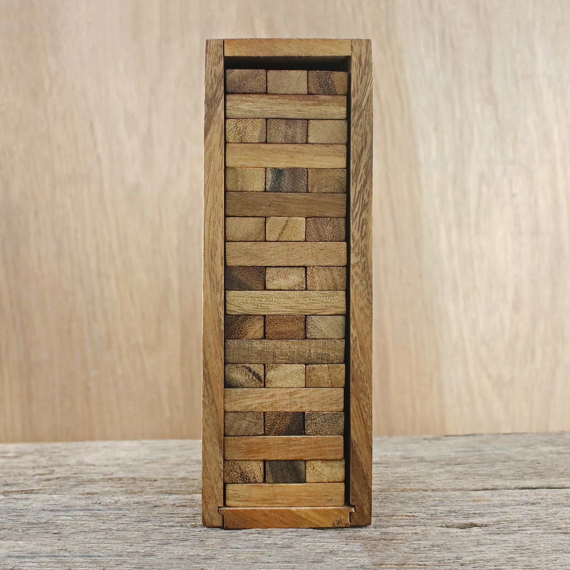 Premium Rain Tree Wood Stacking Tower Game - Ultimate Family Fun
