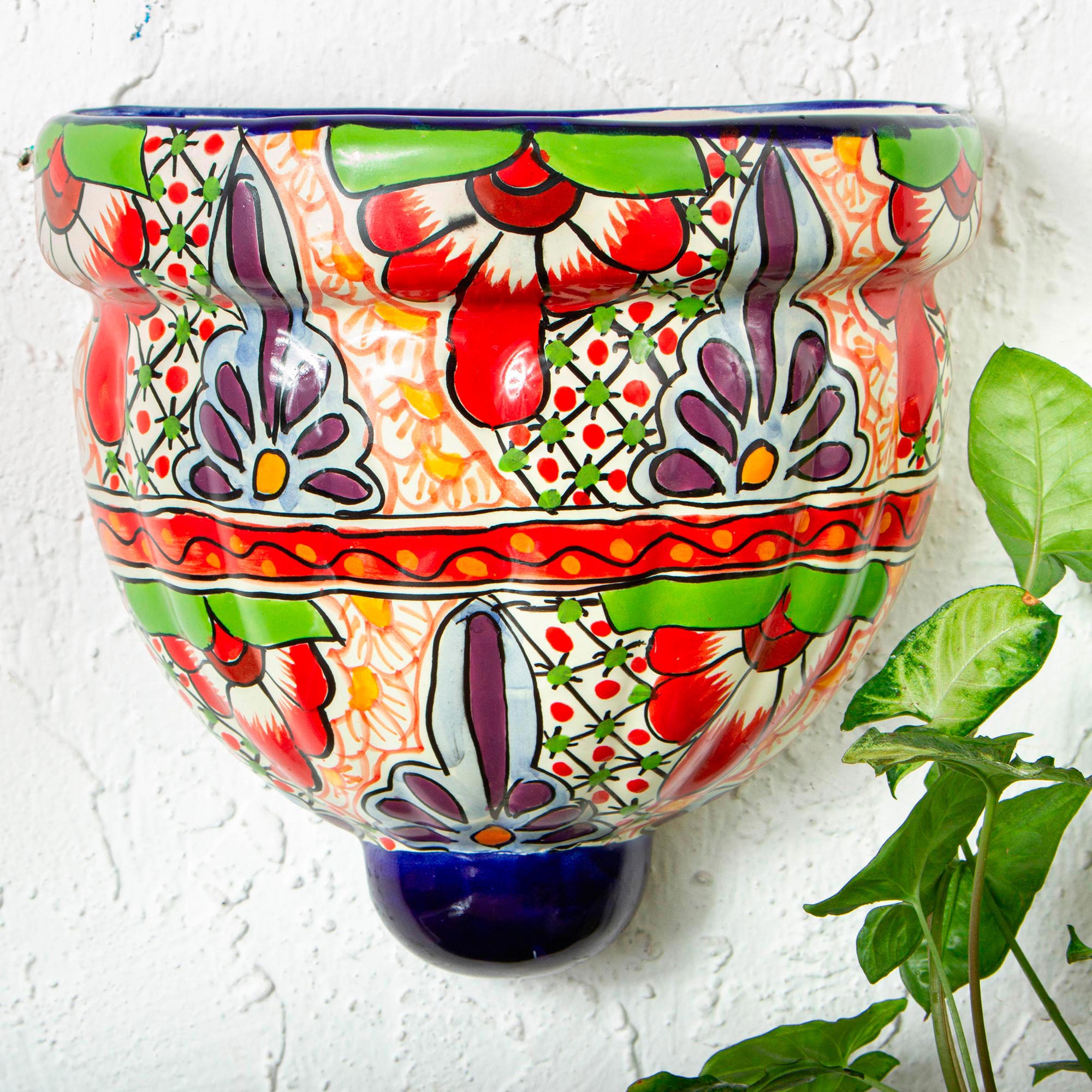 Premium Talavera Ceramic Wall Planter - Handcrafted in Mexico