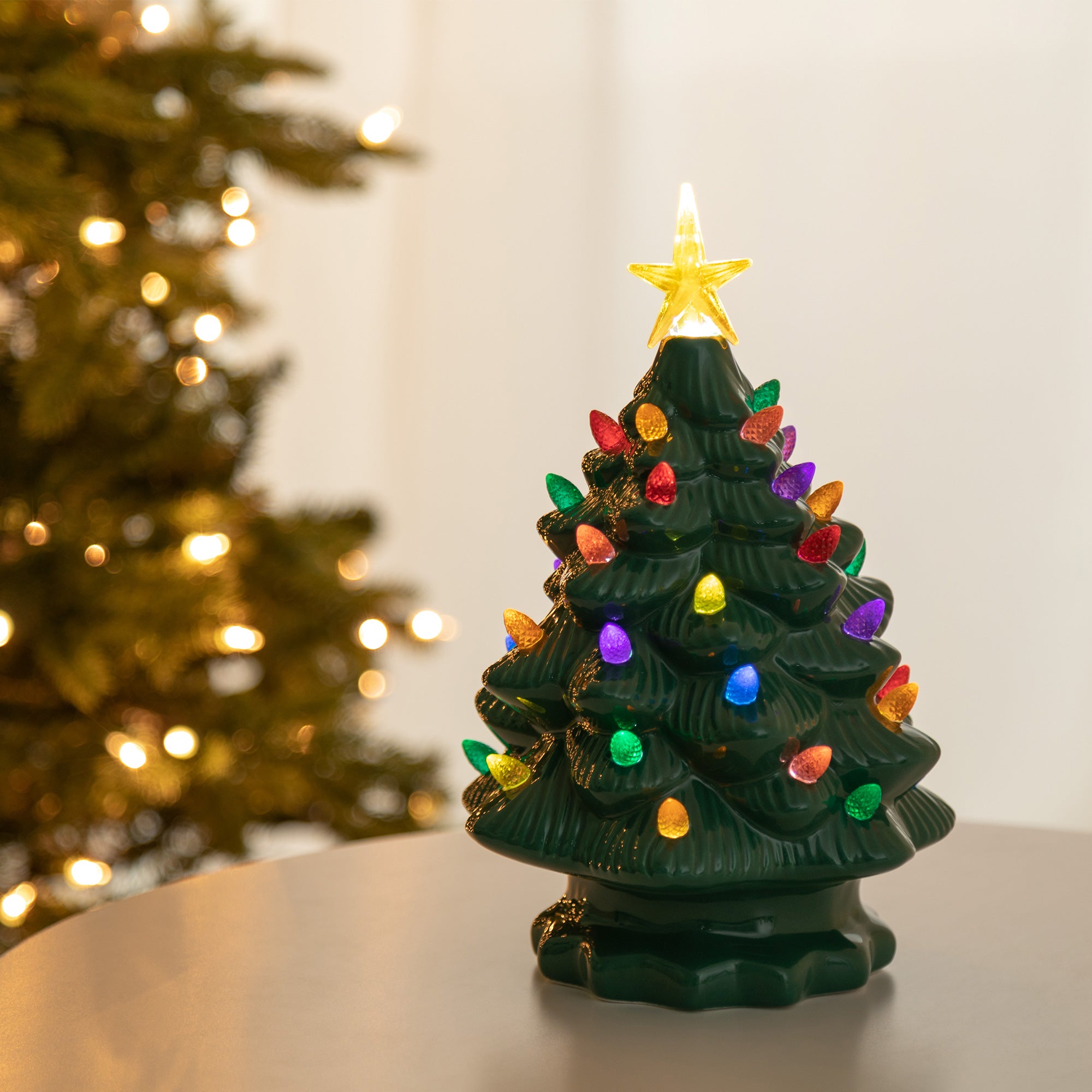 Premium Ceramic Tabletop Christmas Tree with Magical LED Lights