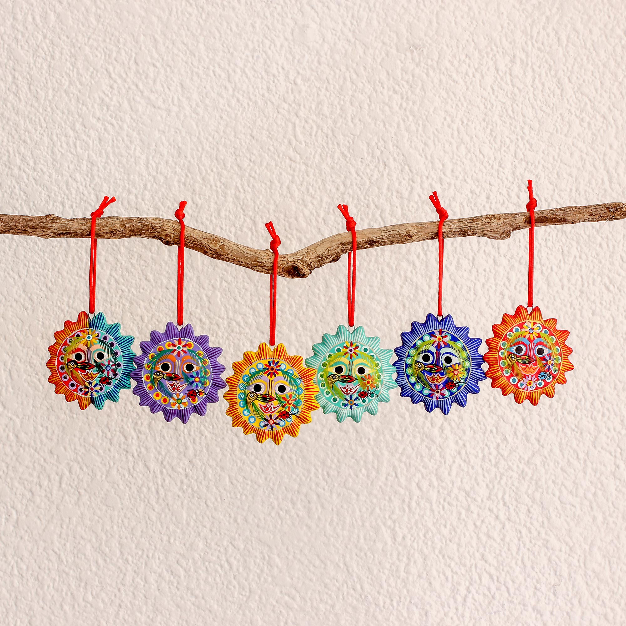 Premium Handmade Lord of the Sun Ceramic Ornaments - Set of 6