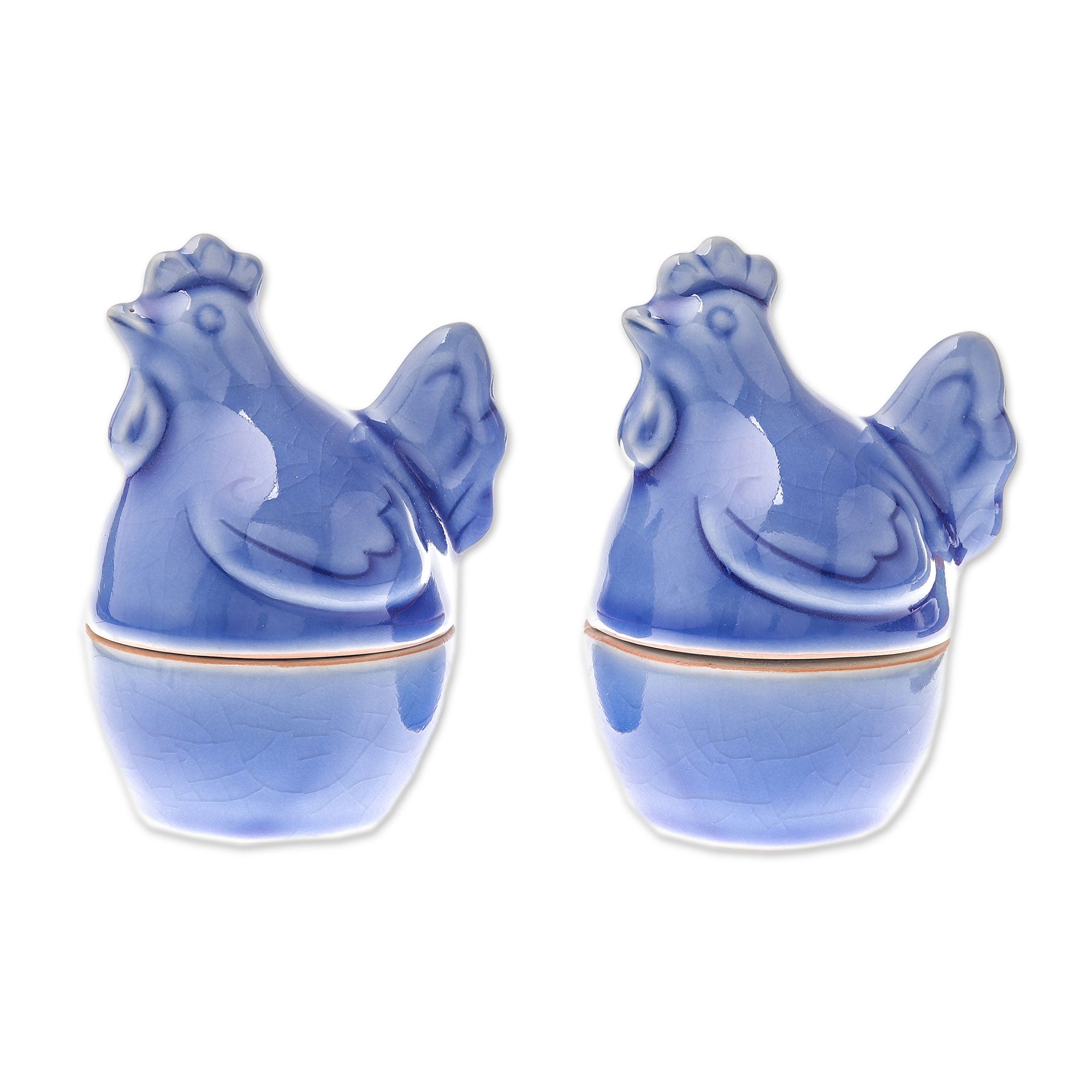 Premium Handcrafted Blue Ceramic Hen Egg Cups Set – Upgrade Your Breakfast Routine