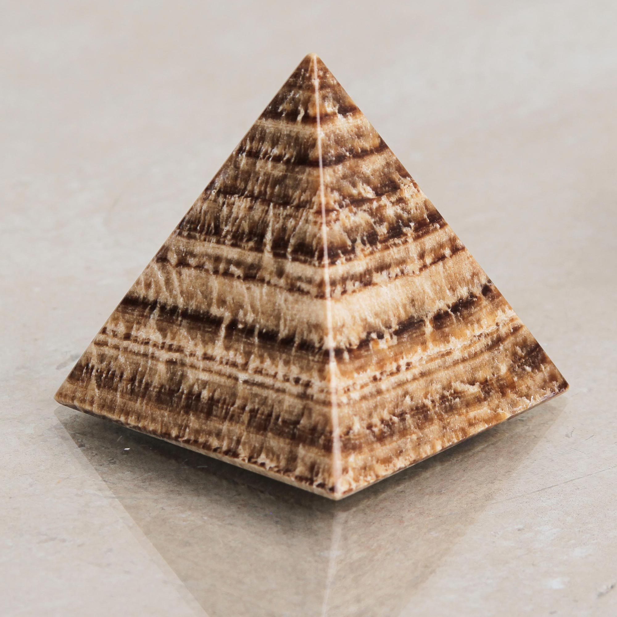 Premium Aragonite Pyramid Sculpture for Self-Acceptance & Focus
