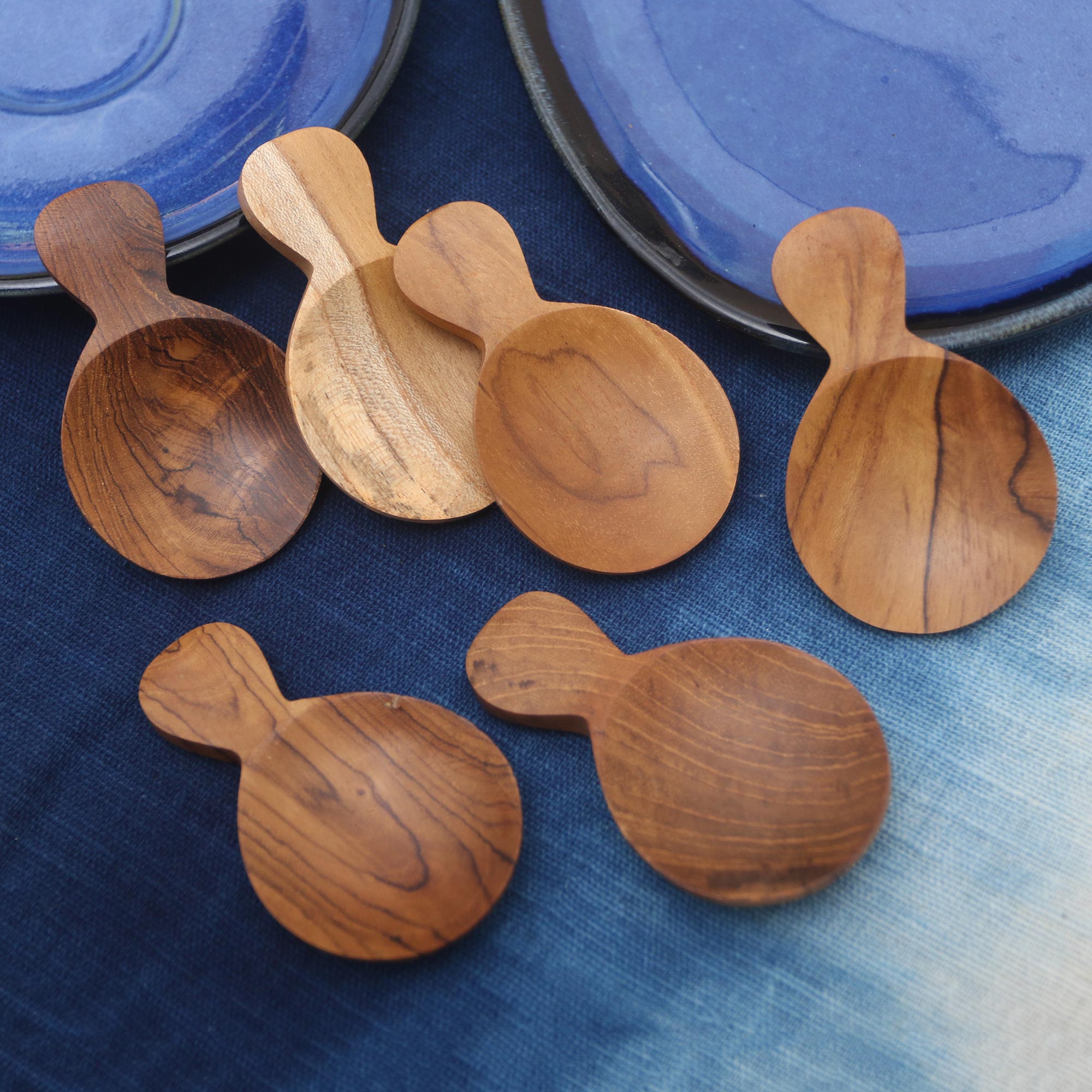 Premium Handmade Sawo Wood Sugar Spoons from Bali - Set of 6 | Upgrade Your Tea Time
