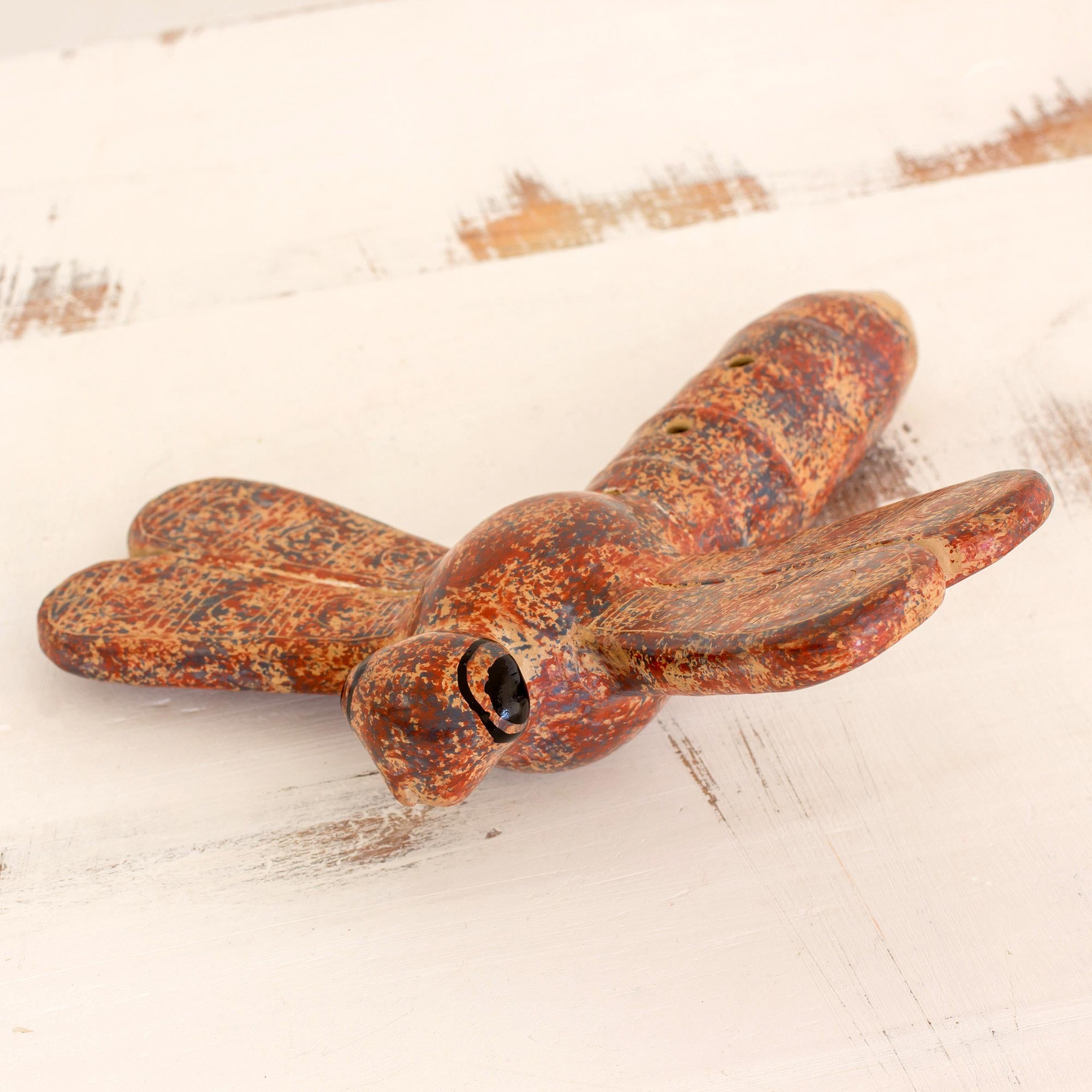 Premium Melodic Dragonfly Ceramic Ocarina Flute - Handcrafted Artisan Instrument from Nicaragua