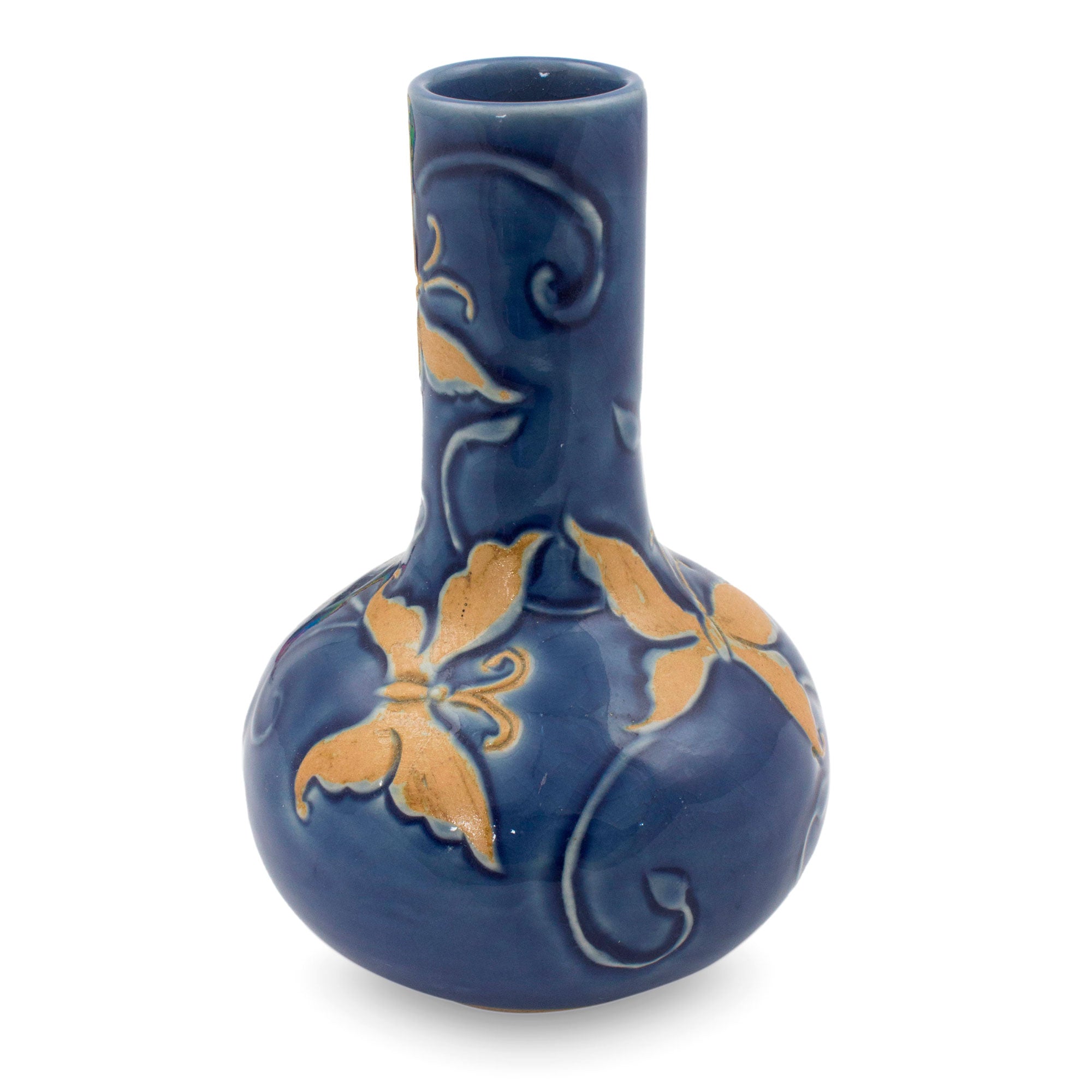 Premium Ocean Butterflies Handcrafted Celadon Vase – Artisan Ceramic Masterpiece