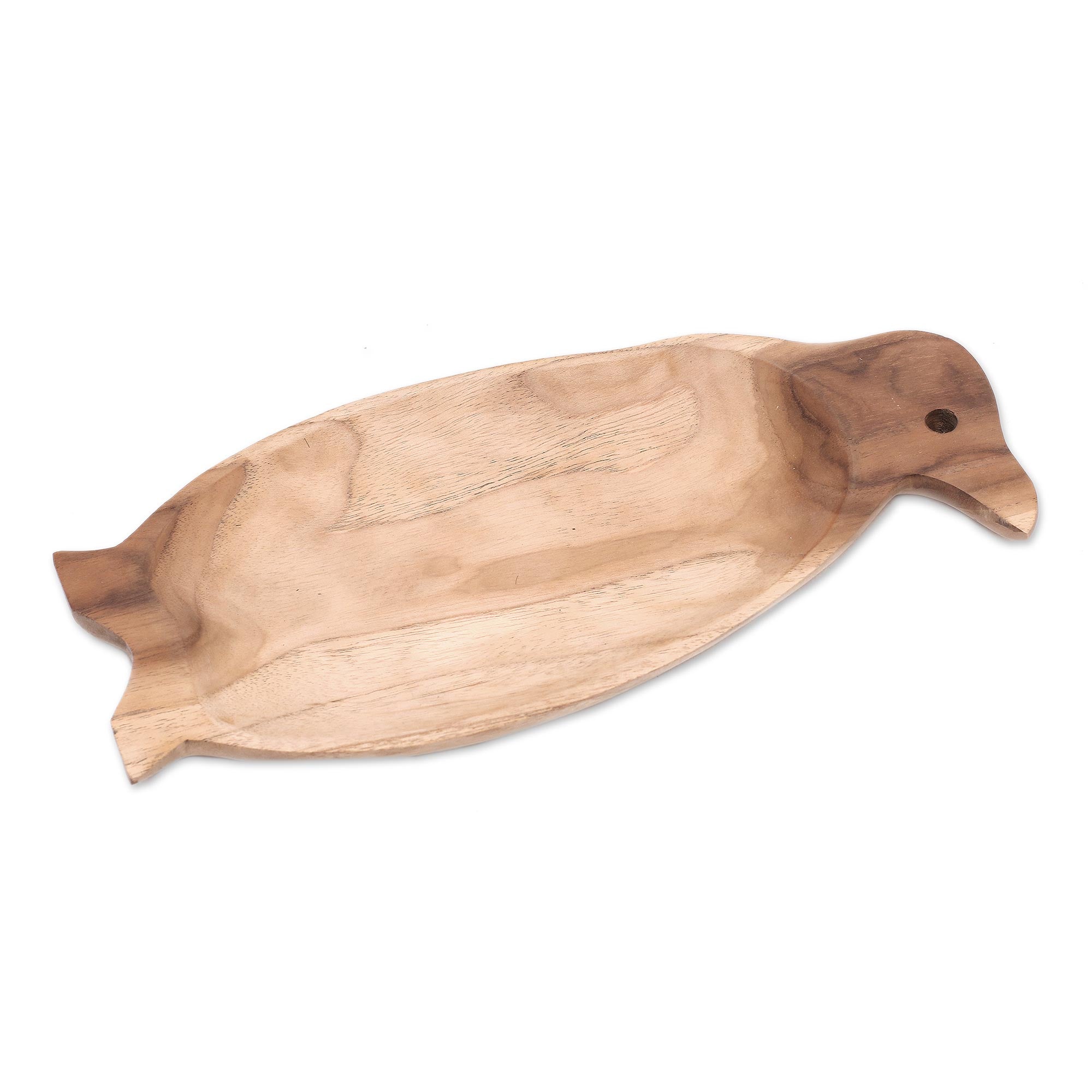 Premium Penguin-Shaped Teak Wood Serving Platter - Ultimate Dining Upgrade