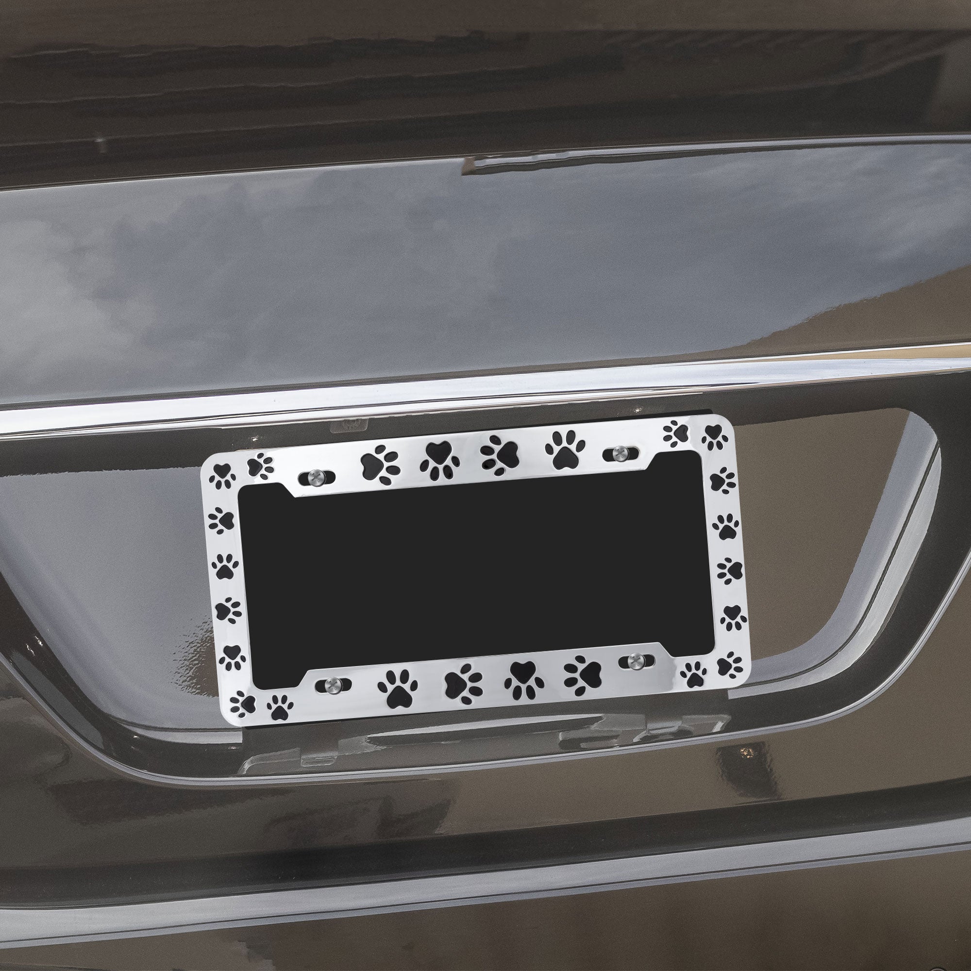 Premium Paw Print License Plate Frame - Ultimate Road Companion
