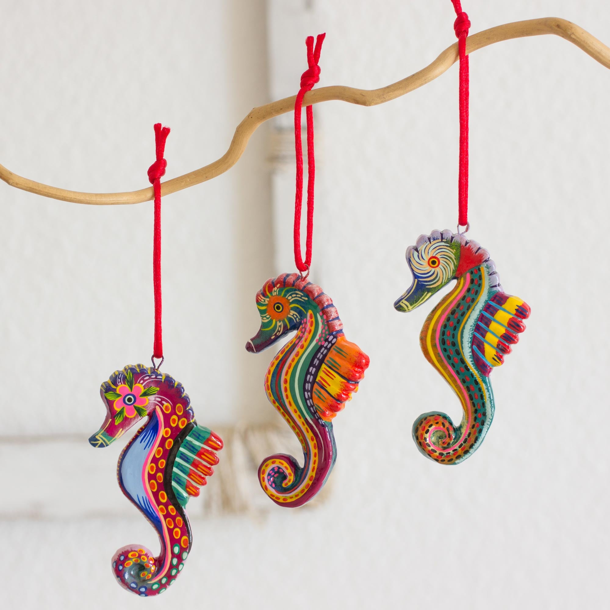Premium Seahorse Squadron Handcrafted Ceramic Hanging Ornaments
