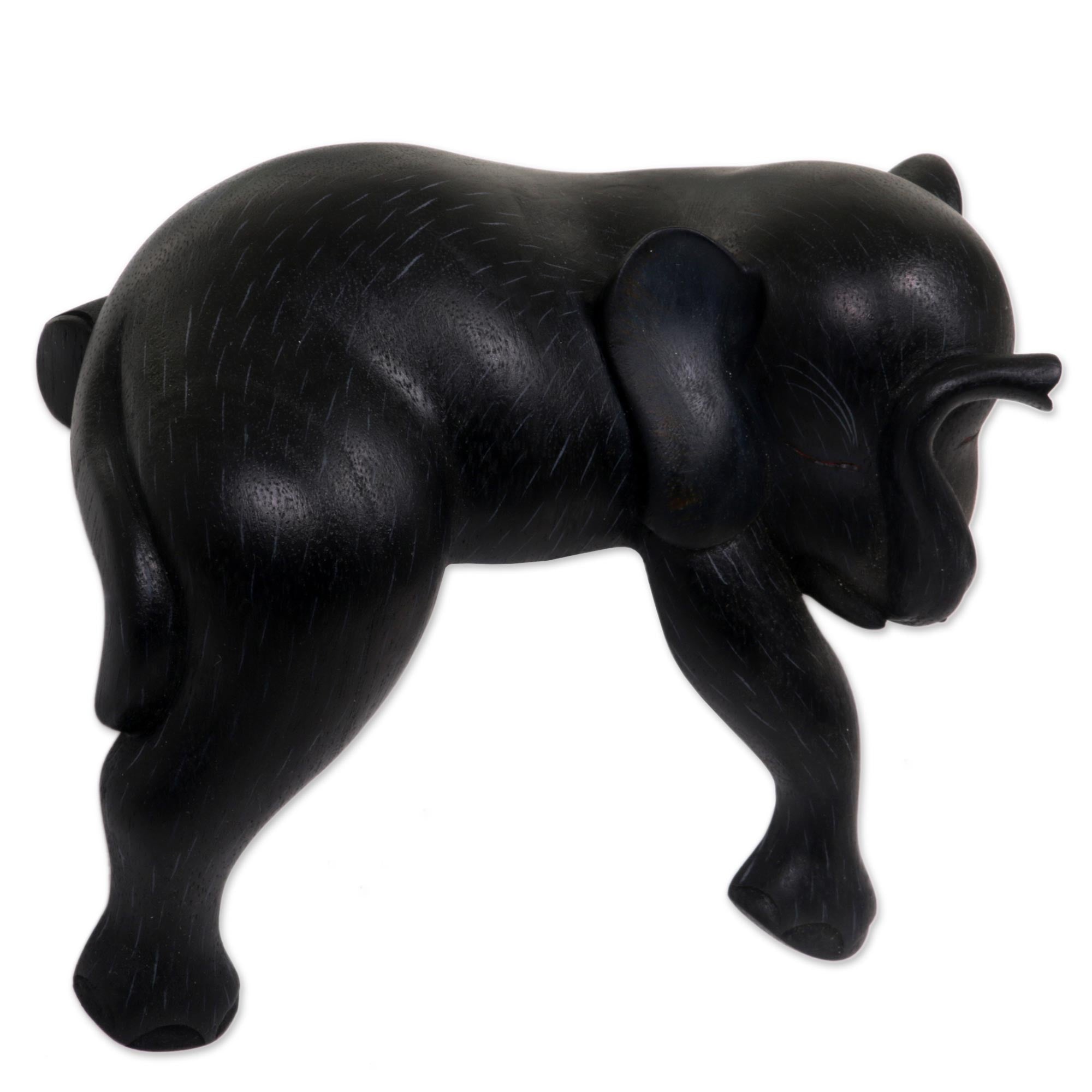 Premium Handcrafted Suar Wood Elephant Sculpture - Exotic Indonesian Art