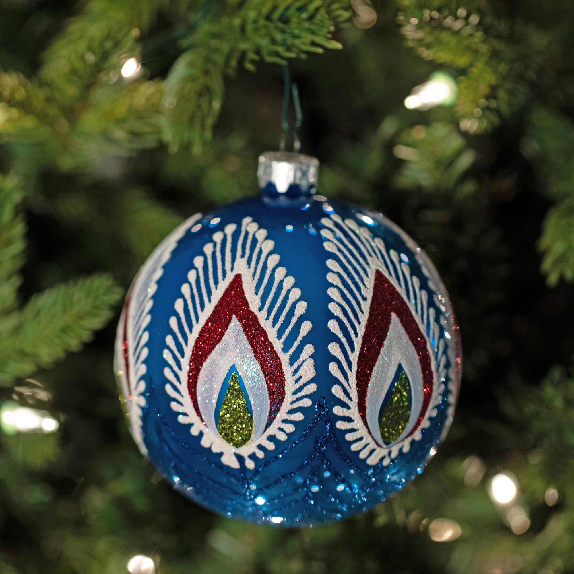 Premium Ukrainian Handmade Christmas Glass Ornament - Unique Holiday Decor