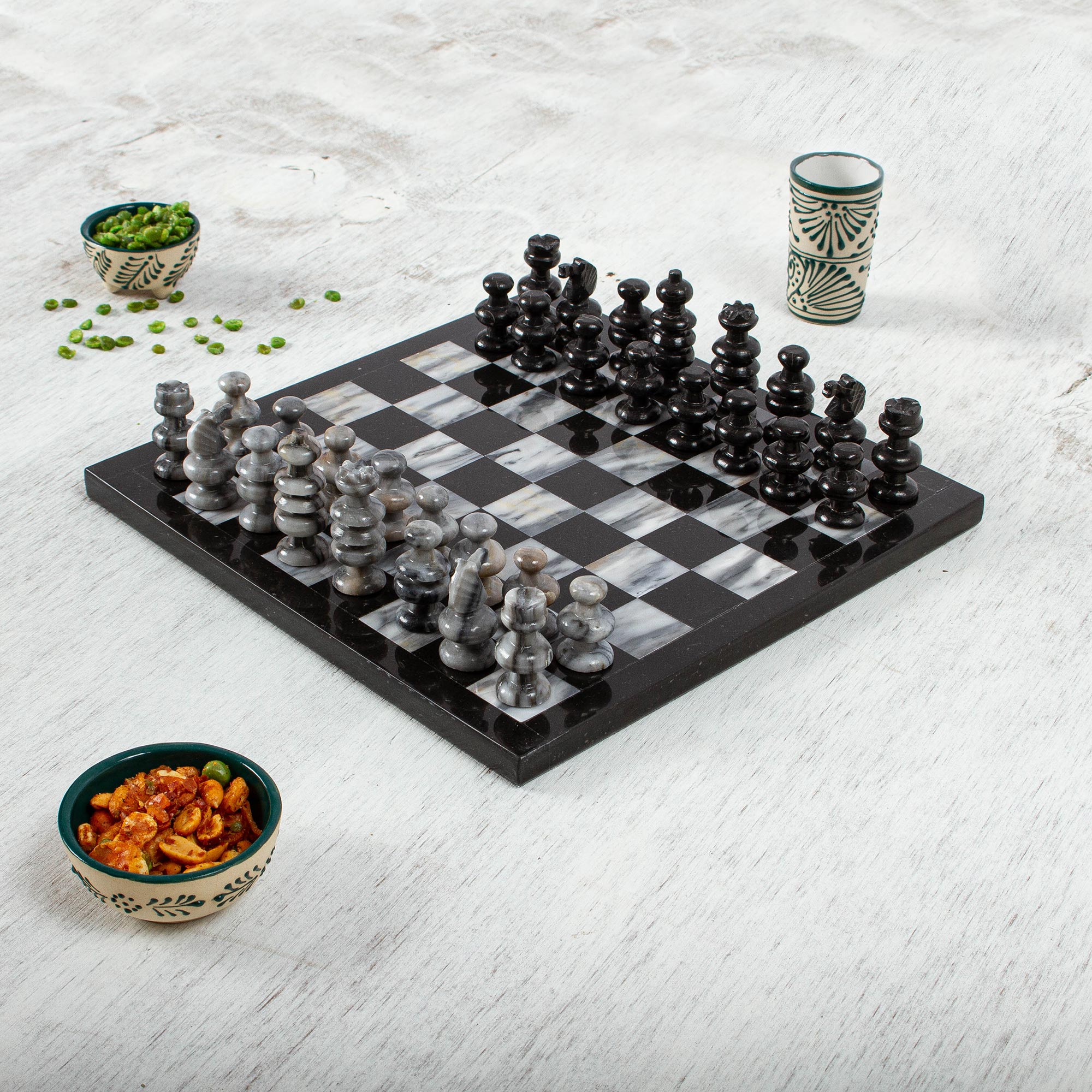 Premium Handcrafted Marble Chess Set - Elegant 11