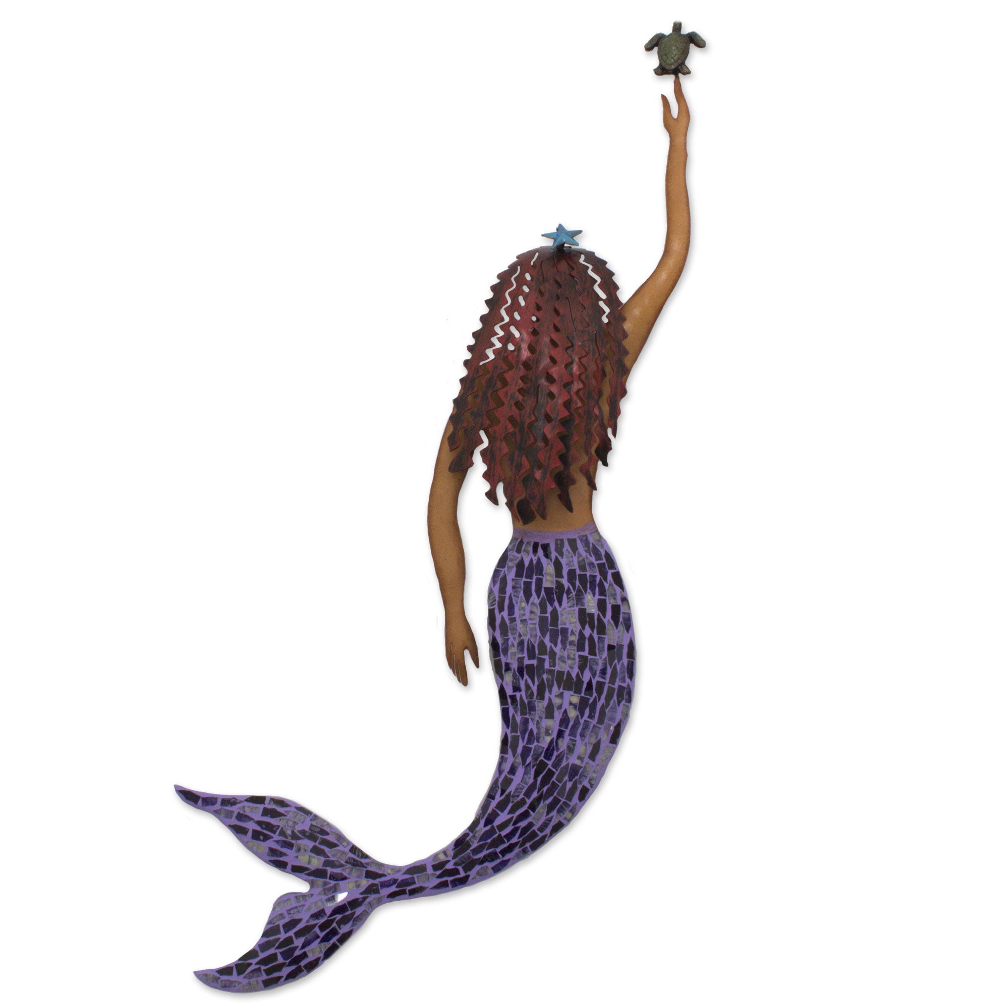 Premium Handcrafted Mermaid & Turtle Glass Mosaic Wall Art