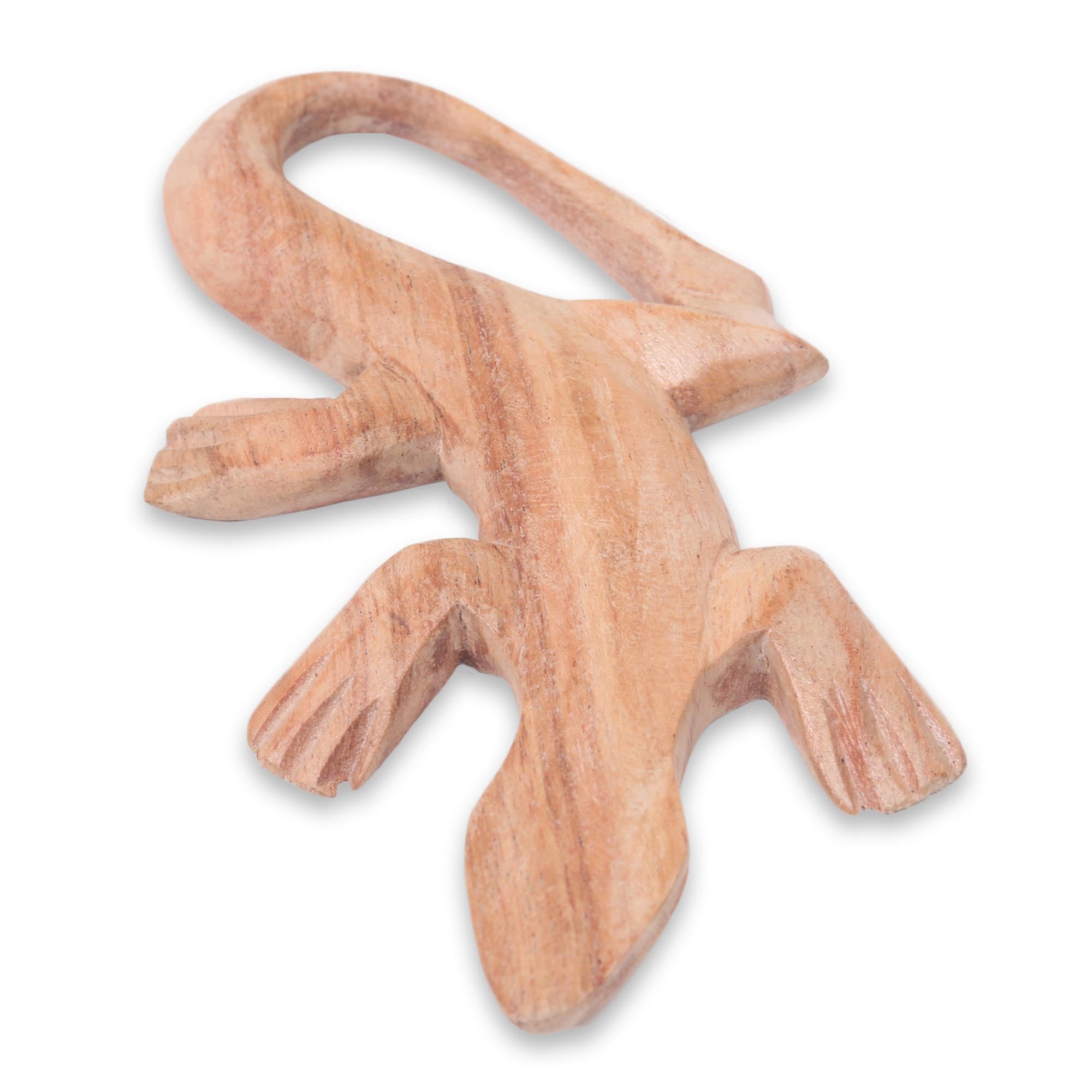 Premium Gecko Dreamer Sculpture - Handcrafted Wood Art