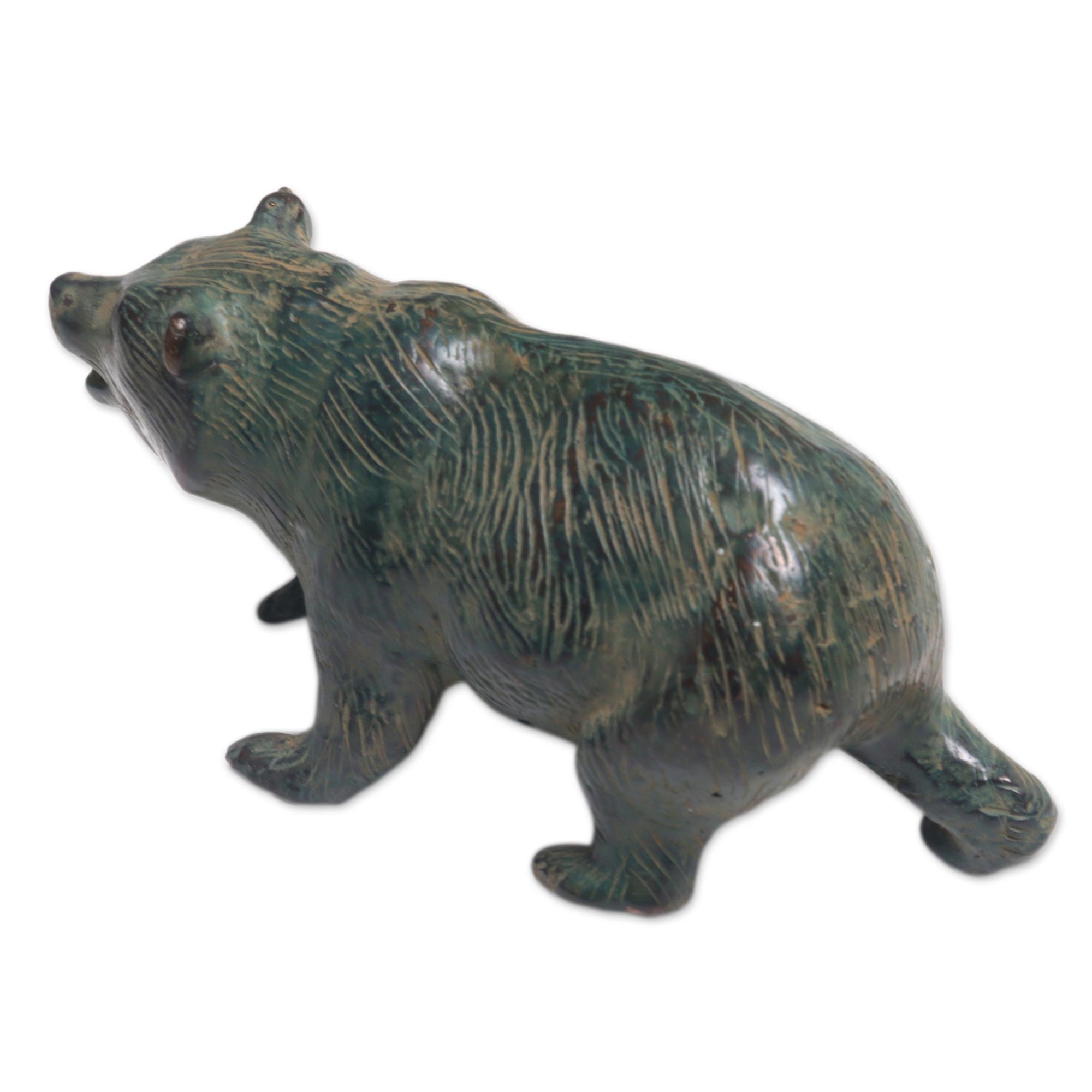Premium Brave Bear Bronze Statue - Handcrafted Artisan Masterpiece