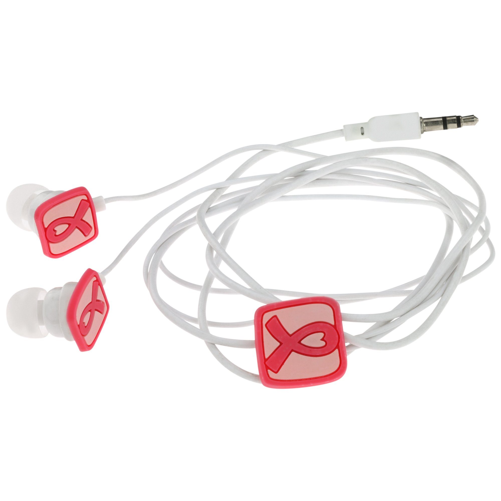Premium Pink Ribbon Love Earbuds - Support Breast Cancer Awareness