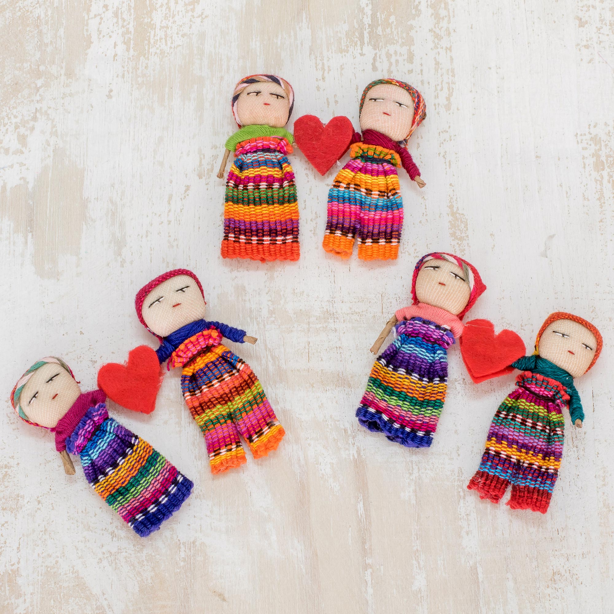 Premium Love & Hope Worry Dolls - Ultimate Gift Set with Hearts