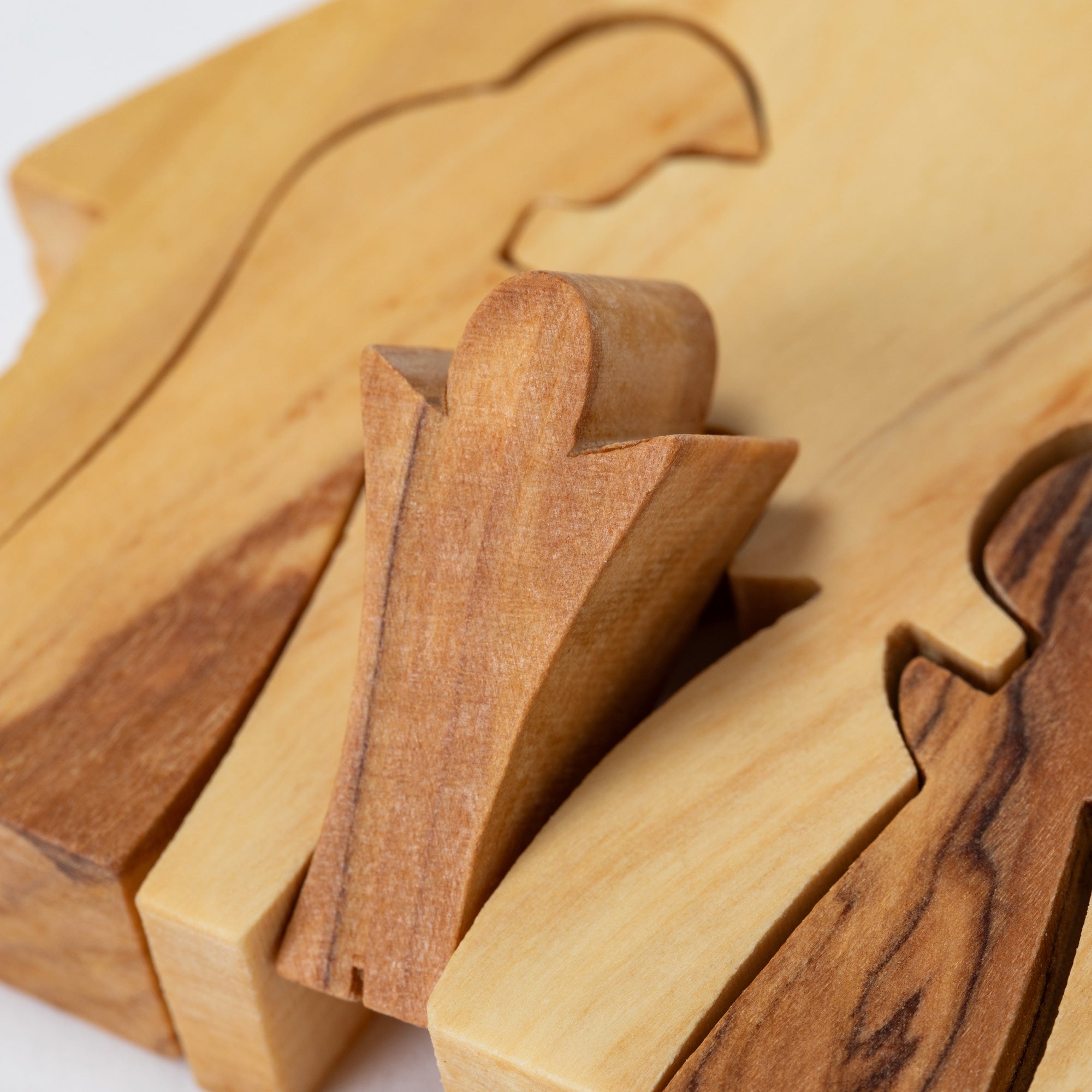 Premium Hand-Carved Olive Wood Holy Family Nativity Puzzle - Ultimate Christmas Keepsake