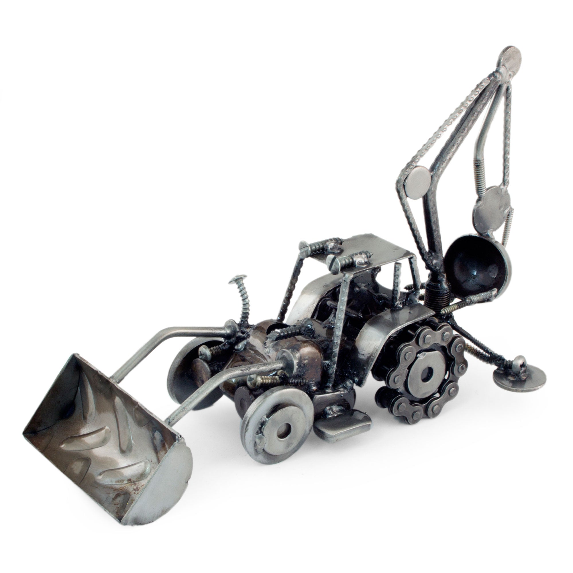 Premium Rustic Bulldozer Recycled Metal Art Sculpture
