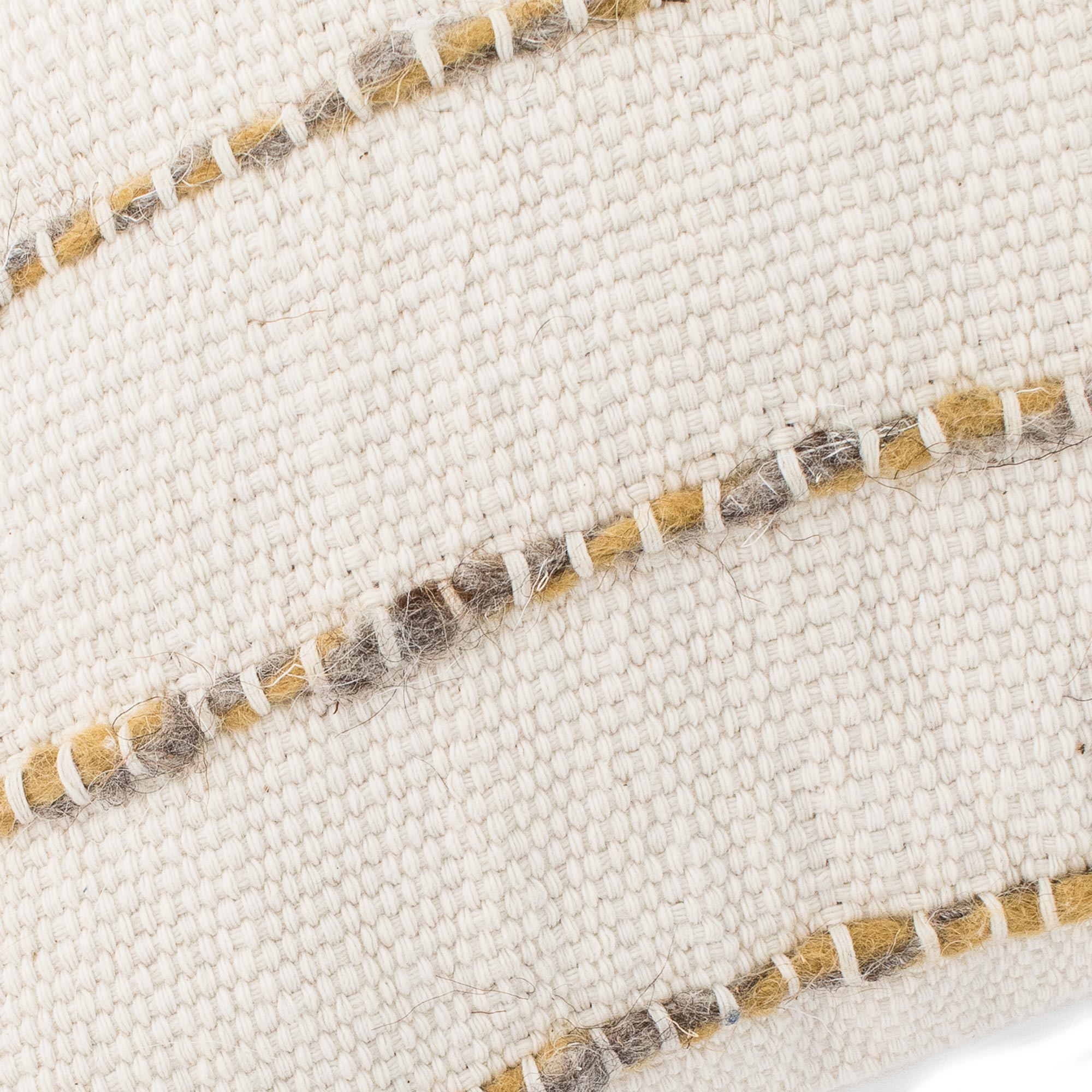 Premium Momostenango Striped Wool Cushion Cover - Ivory & Handcrafted in Guatemala
