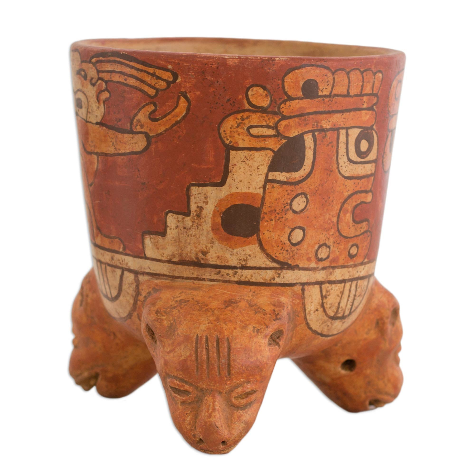 Premium Maya Divinity Ceramic Vessel - Handcrafted Tribute to Ancient Culture