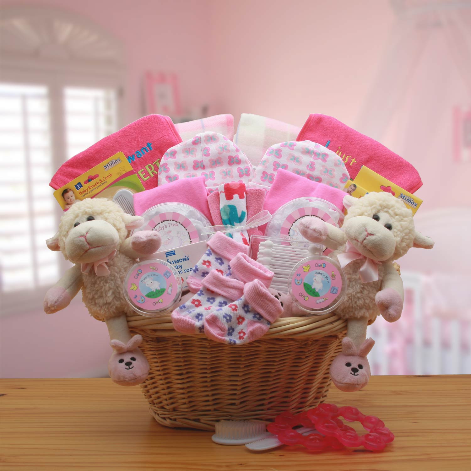 Ultimate Twin Baby Girls Gift Basket - Premium Pink Essentials