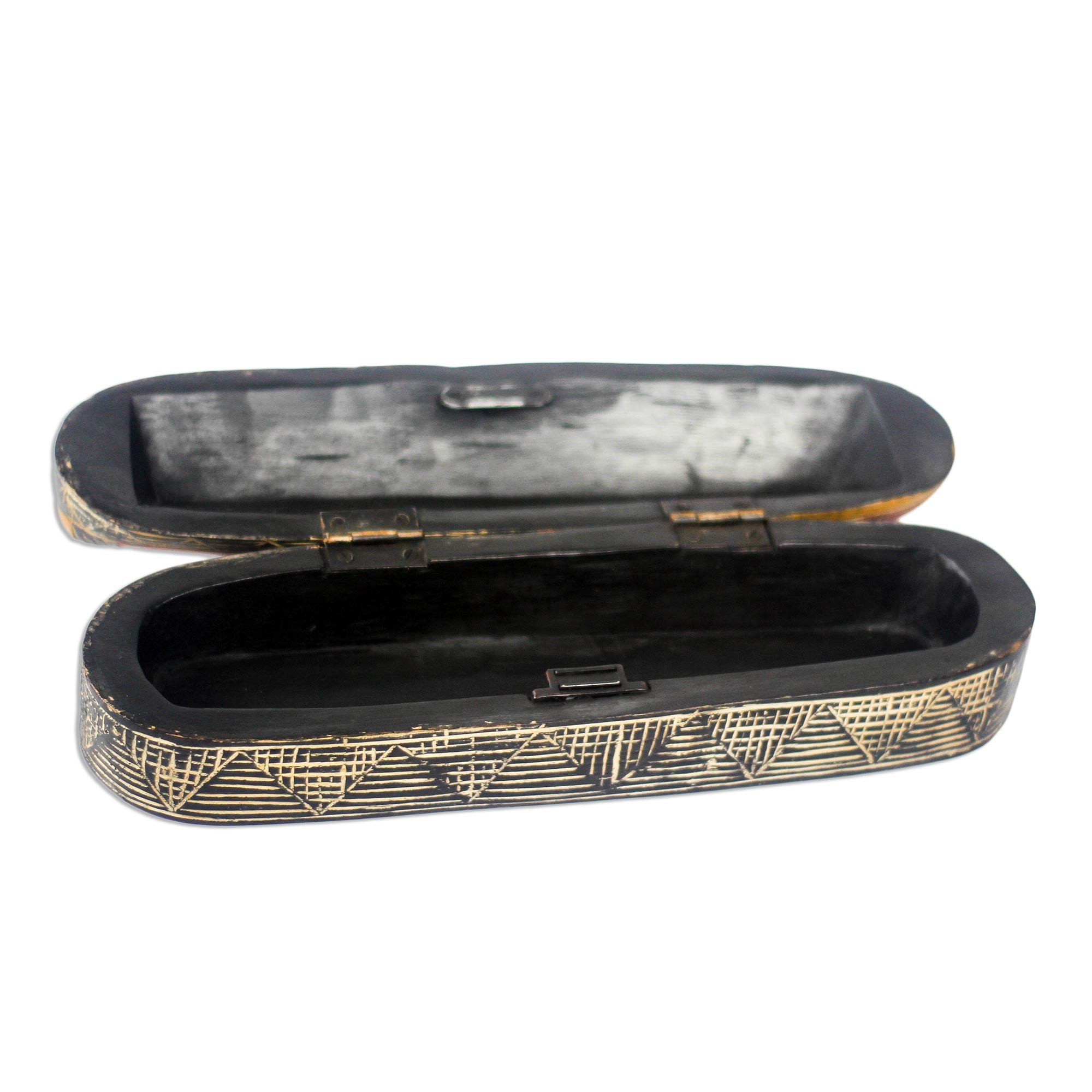 Premium African Mask Wooden Decorative Box - Handcrafted by Joseph Boateng