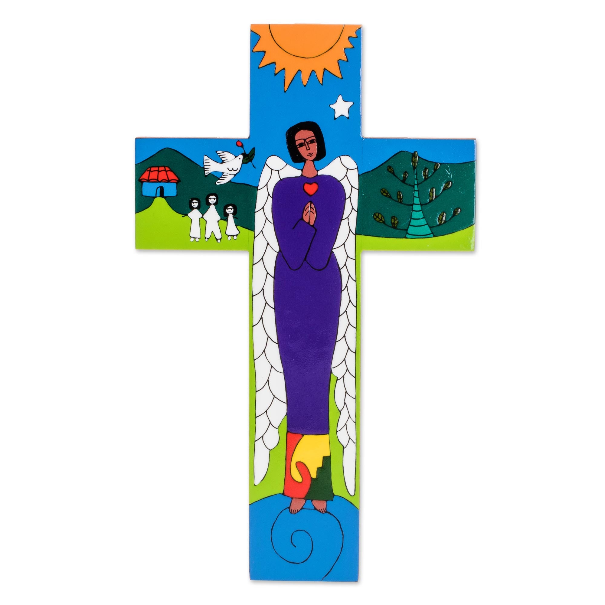 Premium Angel of Peace Handcrafted Wall Cross