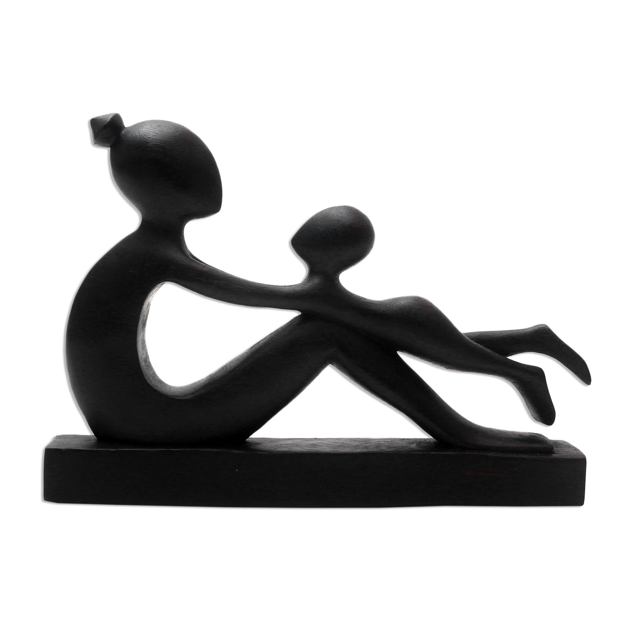 Premium Shape of Love: Handcrafted Suar Wood Mother & Child Sculpture