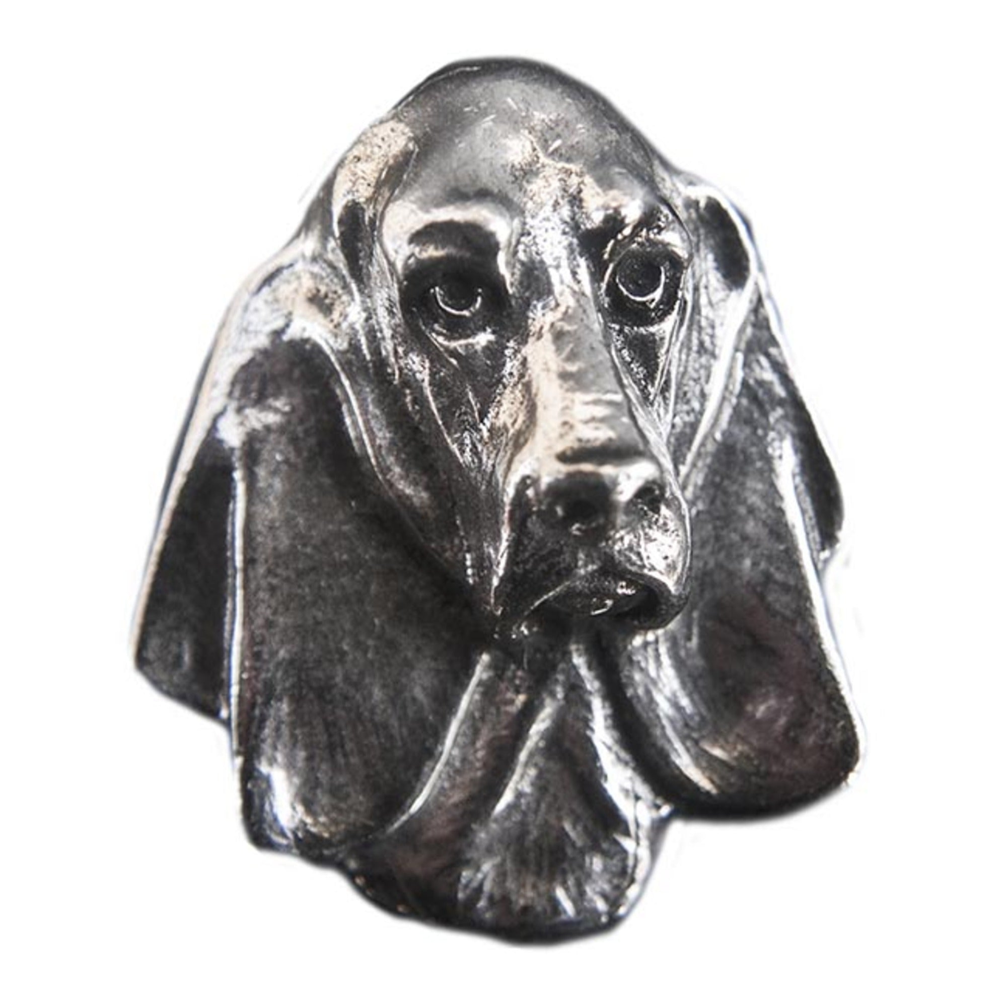 Premium Basset Hound Magnet - Handcrafted Antique Pewter