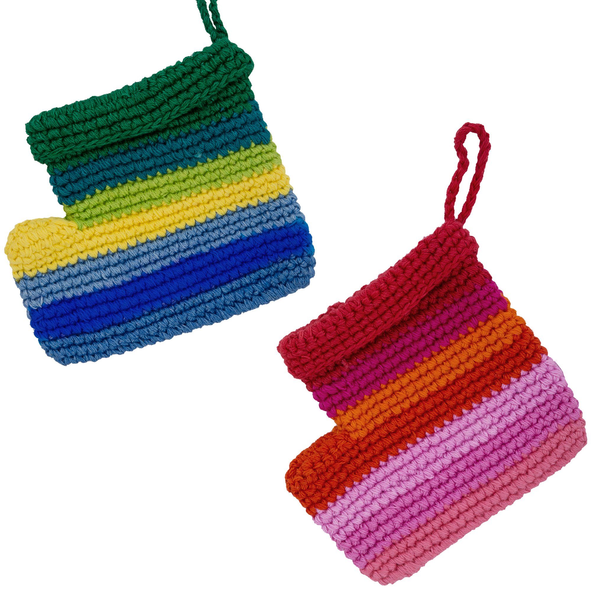 Premium Hand-Crocheted Stocking Ornament - Holiday Magic