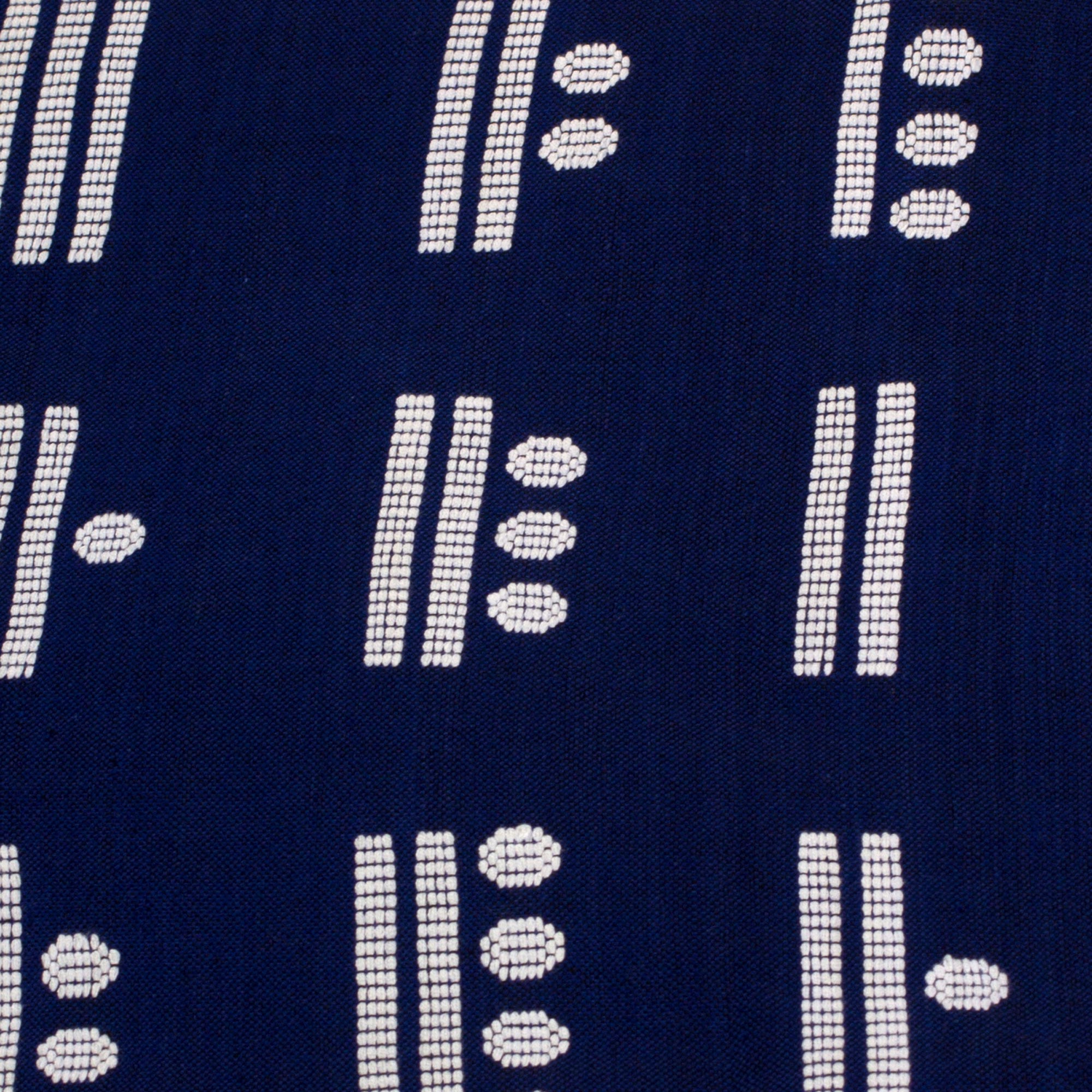 Premium Maya Math Handwoven Cotton Table Runner - Blue Geometric Design