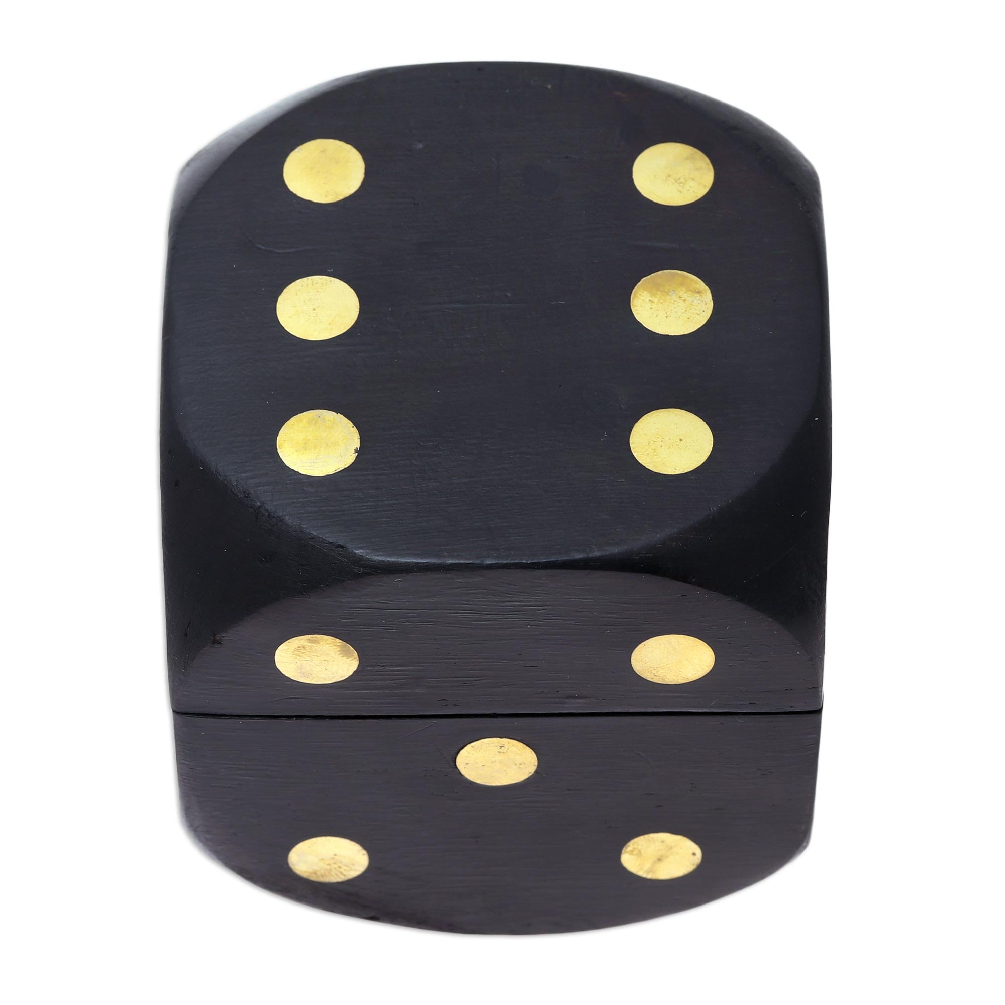 Premium Mango Wood Dice Set with Brass Accents - Elegant Decorative Box