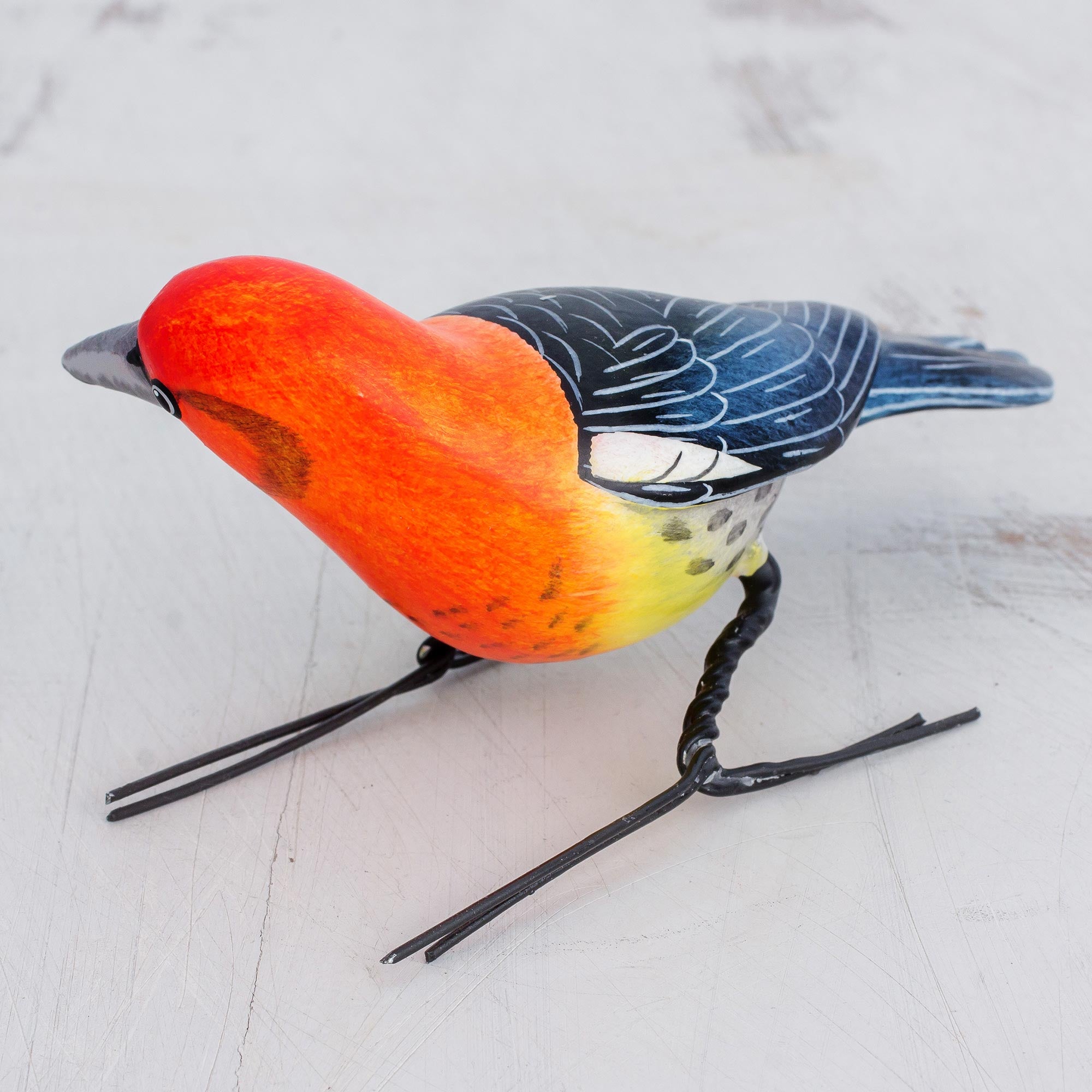 Premium Handcrafted Woodpecker Ceramic Figurine - Authentic Guatemalan Art