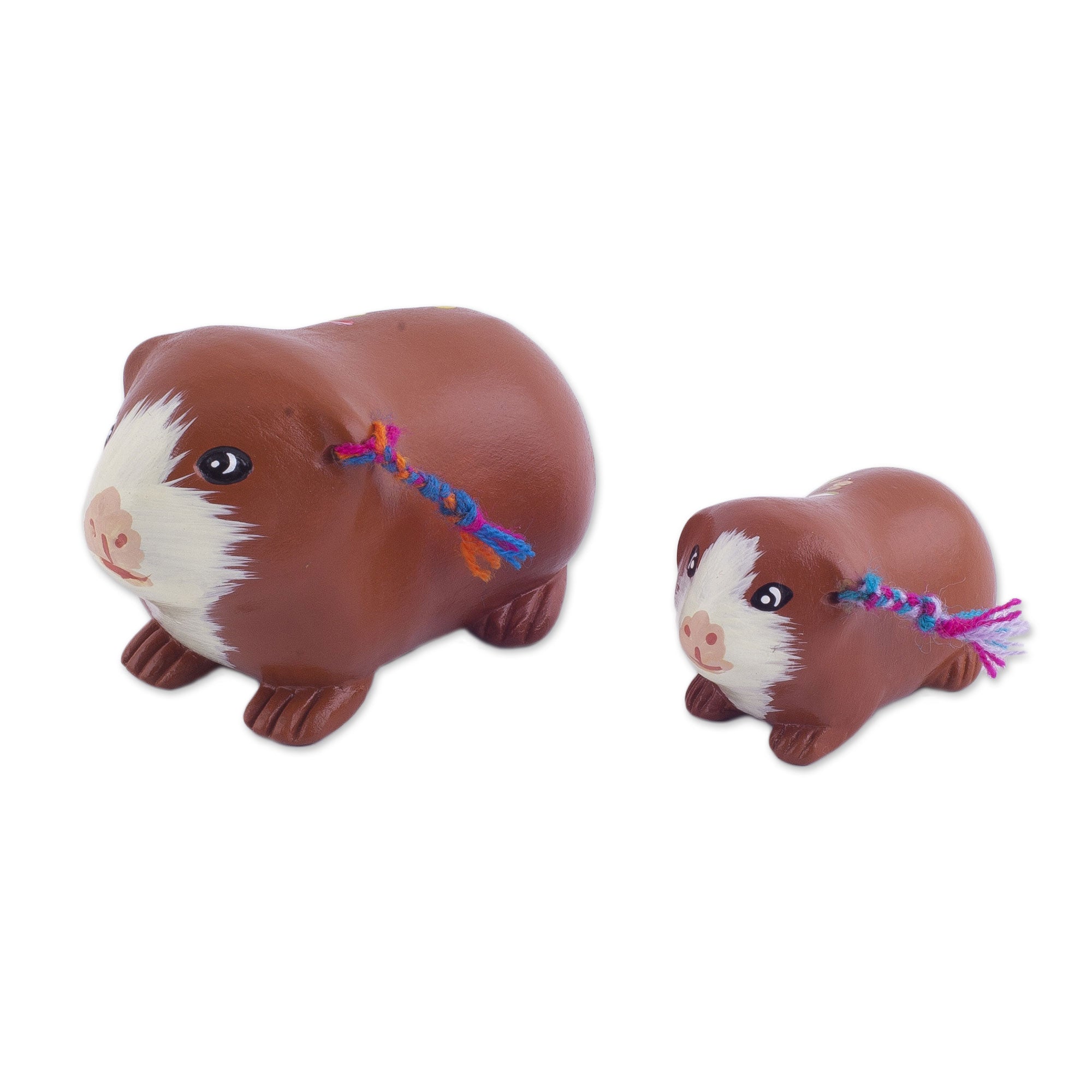 Premium Handcrafted Ceramic Guinea Pig Figurines – Vibrant Peruvian Art Decor