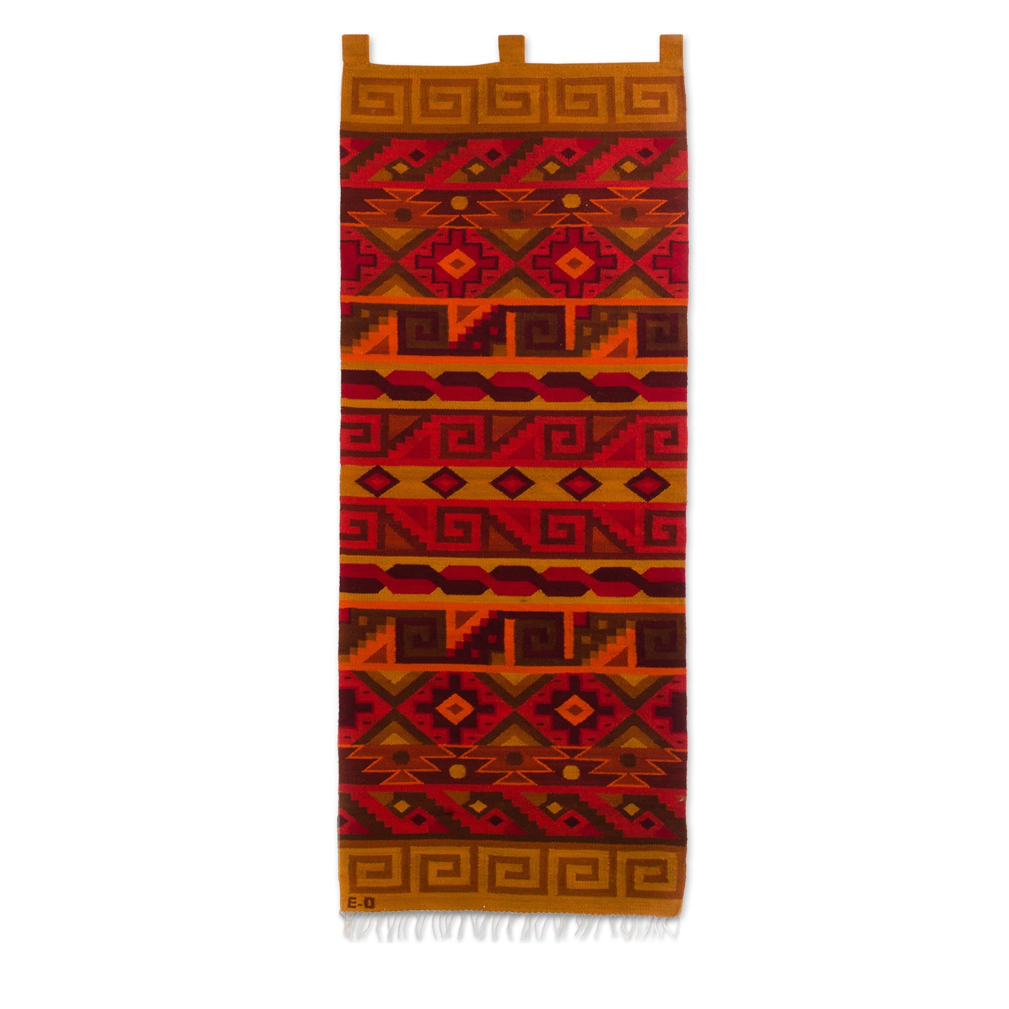 Premium Inca Warmth Peruvian Wool Tapestry - Geometric Wall Art