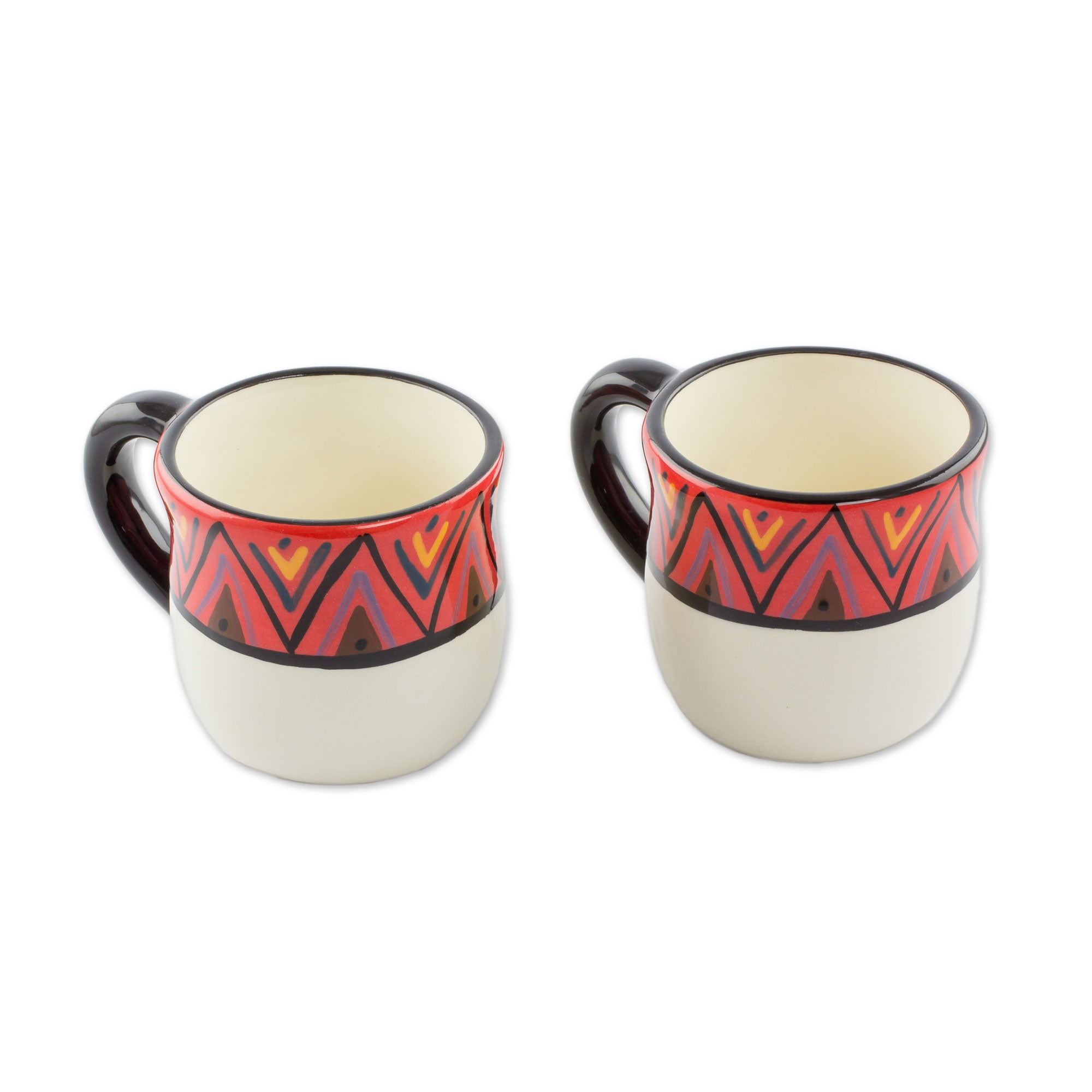 Premium Tazumal Artisan Ceramic Coffee Mugs – Handcrafted Pair Inspired by El Salvador’s Ancient Maya Heritage