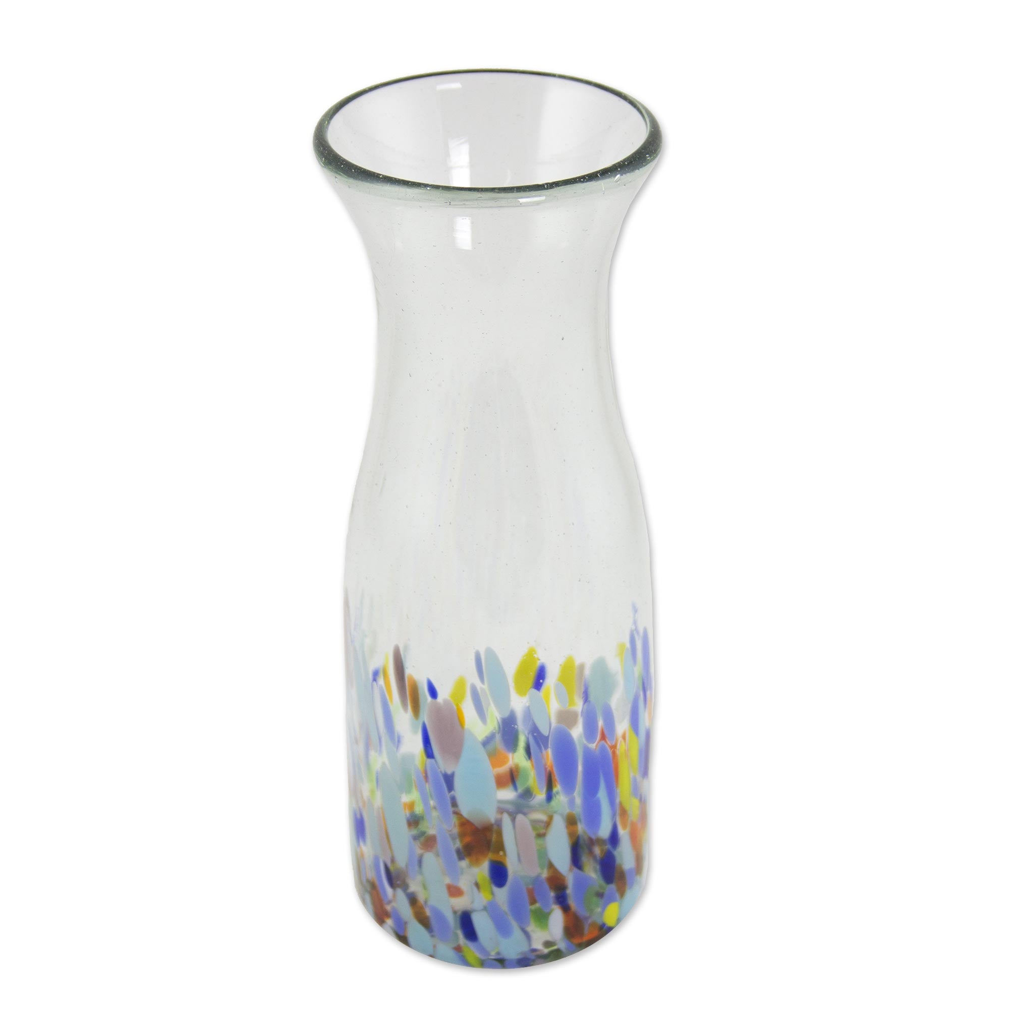 Premium Confetti Festival Artisan Carafe - Hand Blown Mexican Glass (28 oz)