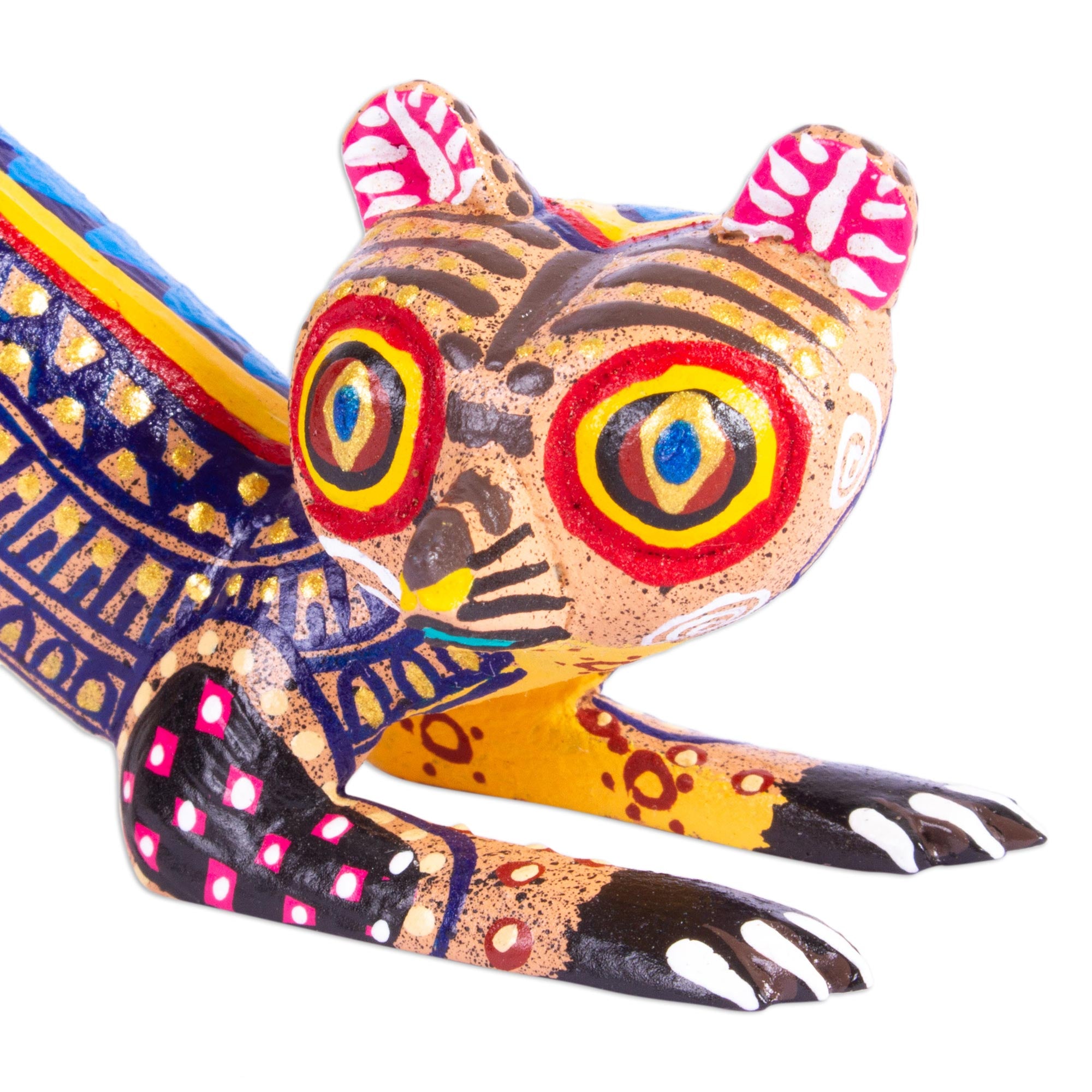 Premium Handcrafted Lemur Alebrije Art Sculpture – Vibrant Oaxacan Folk Art