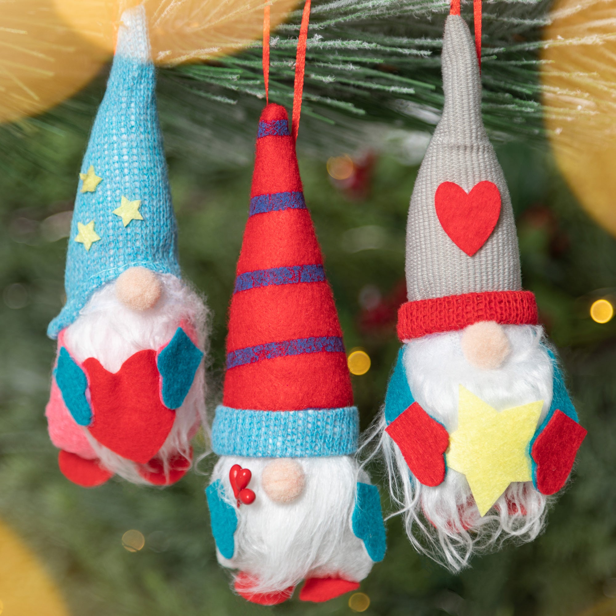 Premium Winter Gnome Ornament Set - Festive Trio