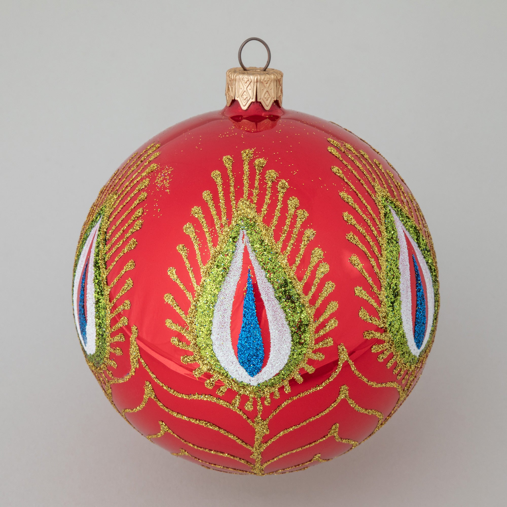 Premium Ukrainian Handmade Christmas Glass Ornament - Unique Holiday Decor