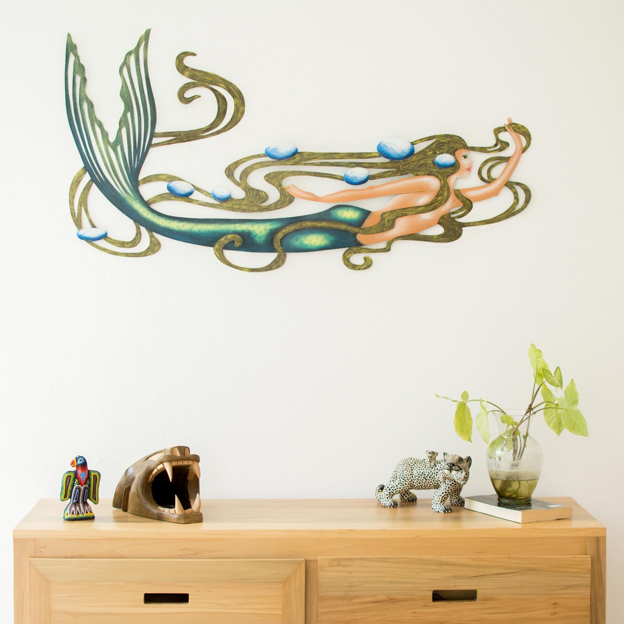 Premium Mermaid Magic Steel Wall Art | Handcrafted Décor