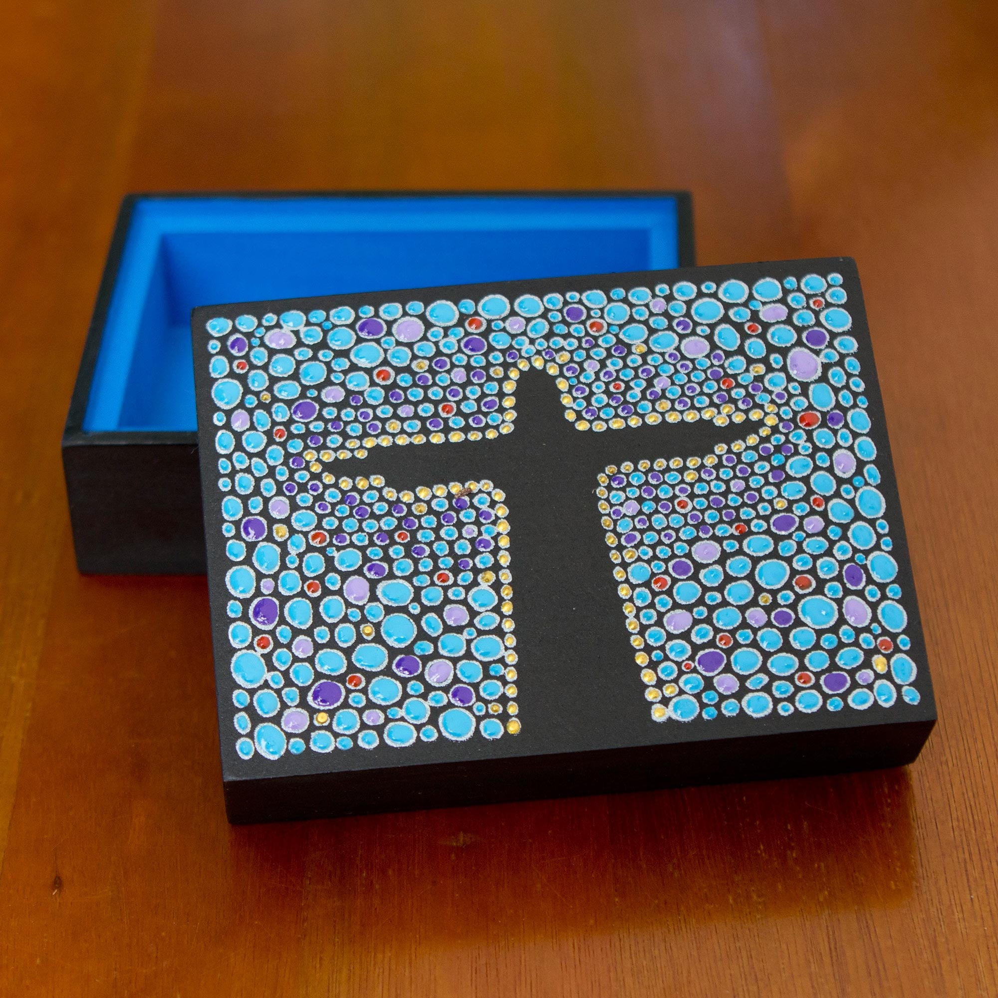 Premium Hand-Painted Christ the Redeemer Box - Azure Galaxy Design