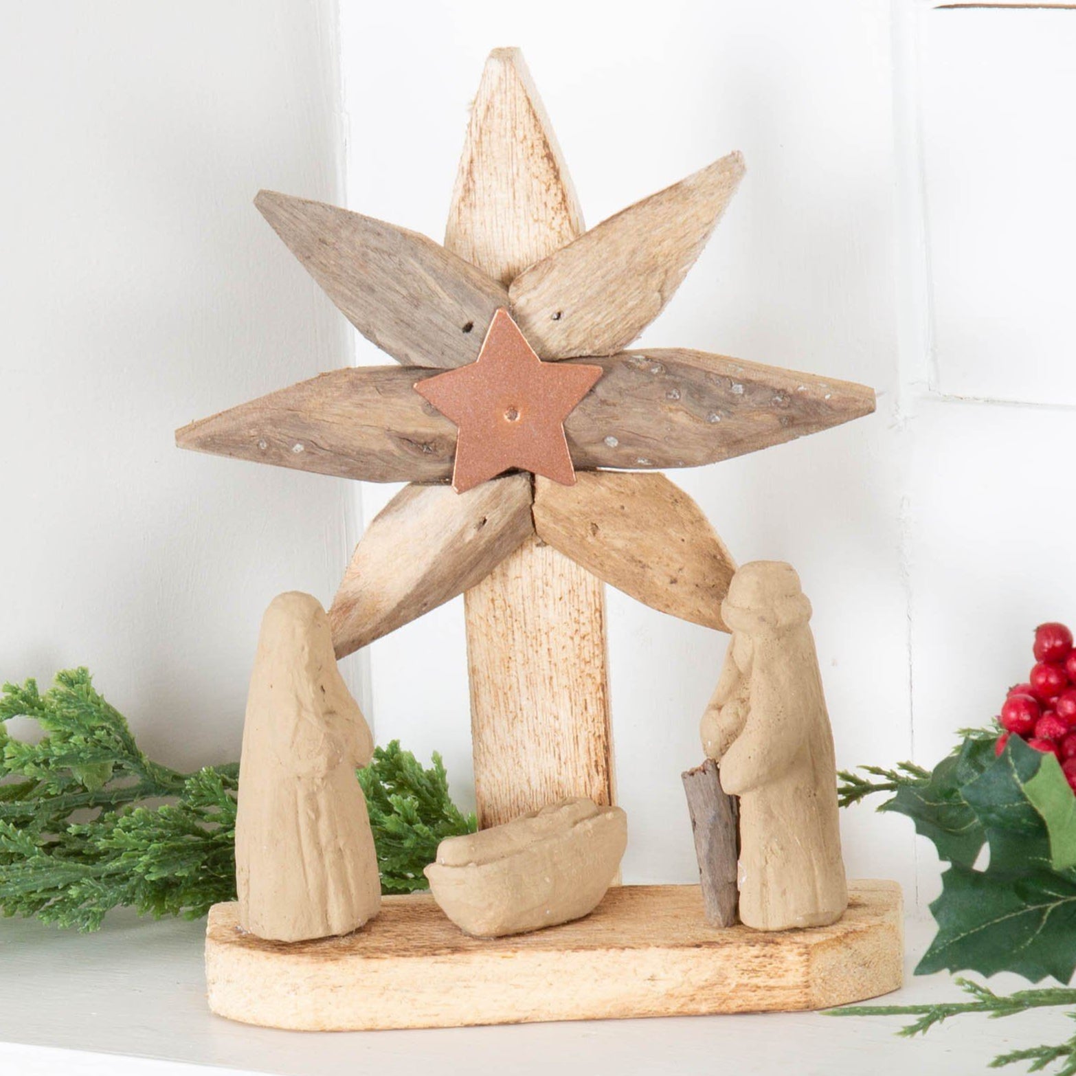 Premium Handmade Recycled Driftwood Christmas Ornament | Fair Trade & Eco-Friendly