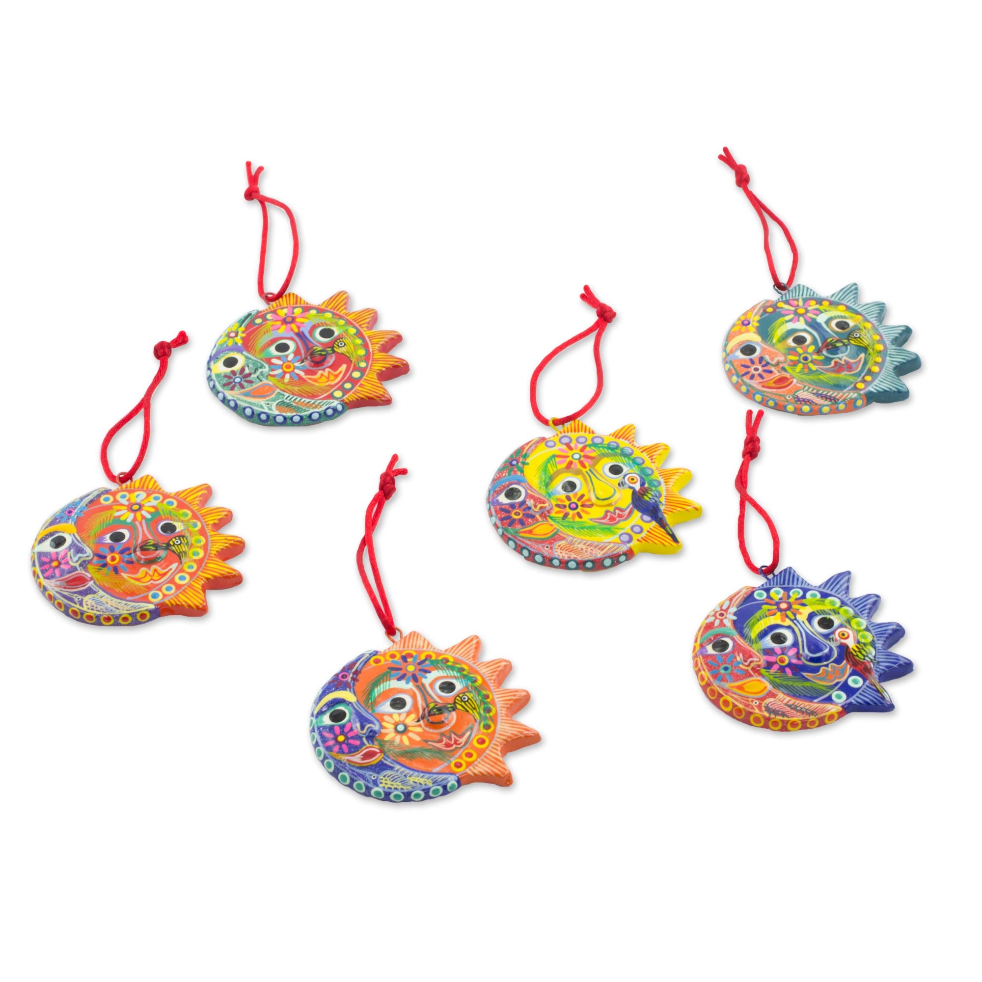 Premium Flower Eclipse Ceramic Ornament Set - Handcrafted Tropical Decor