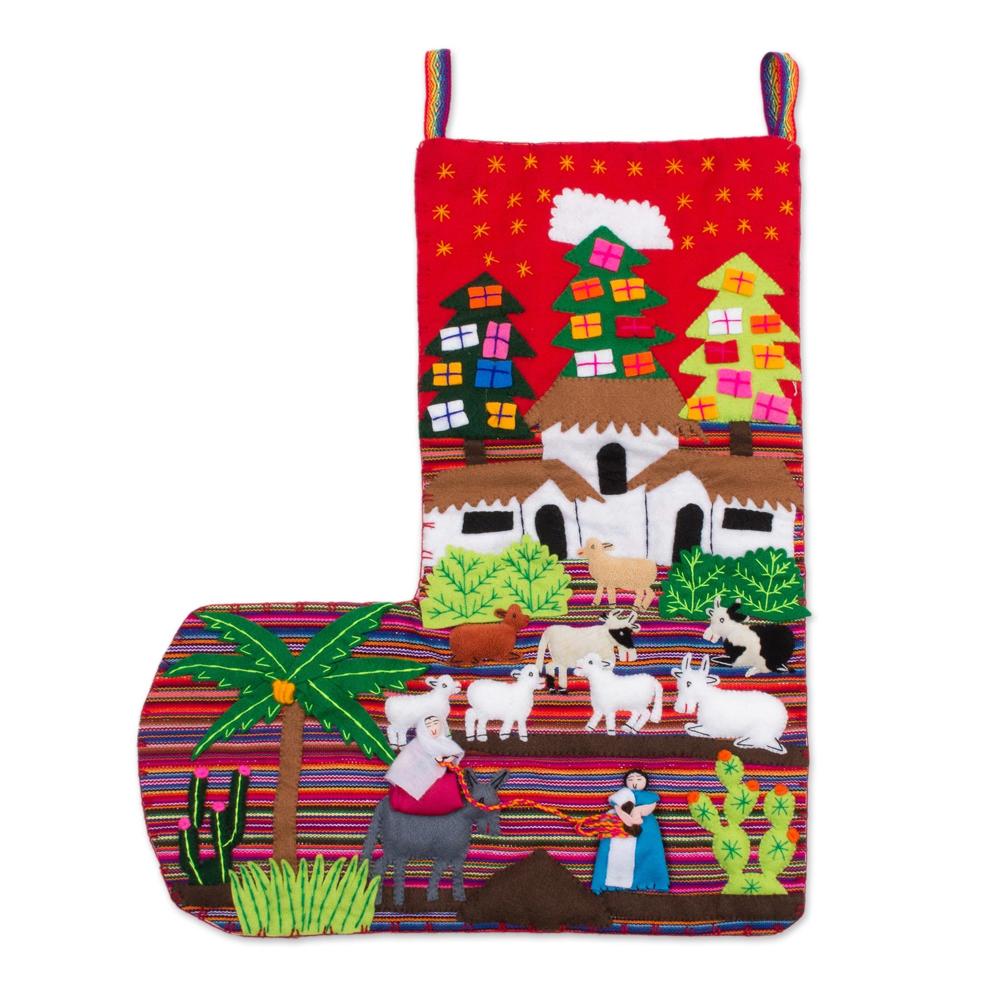Premium Christmas Stocking - No Room at the Inn Applique Heirloom