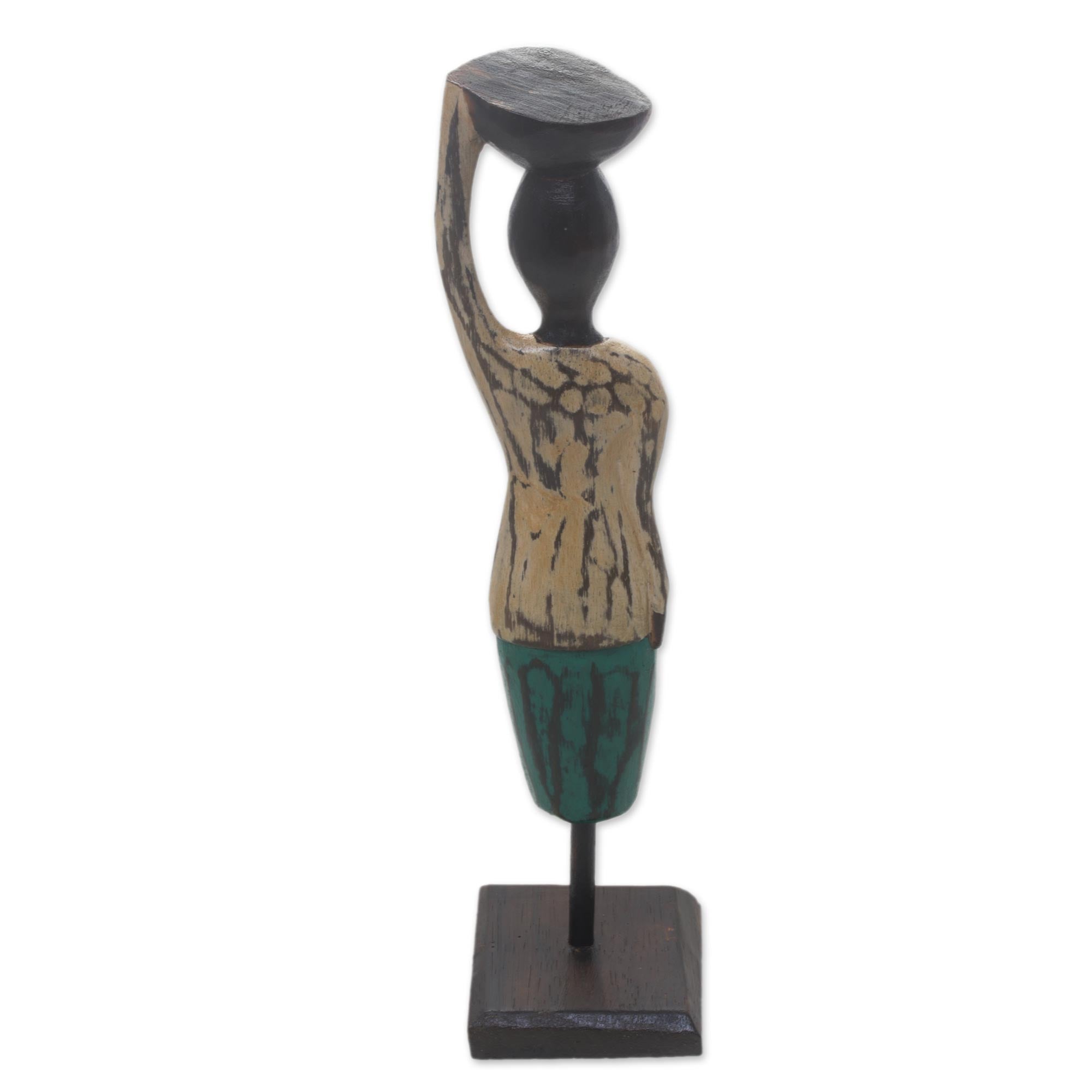 Premium Bali Endeavor Wood Statuette - Handcrafted Vintage Art
