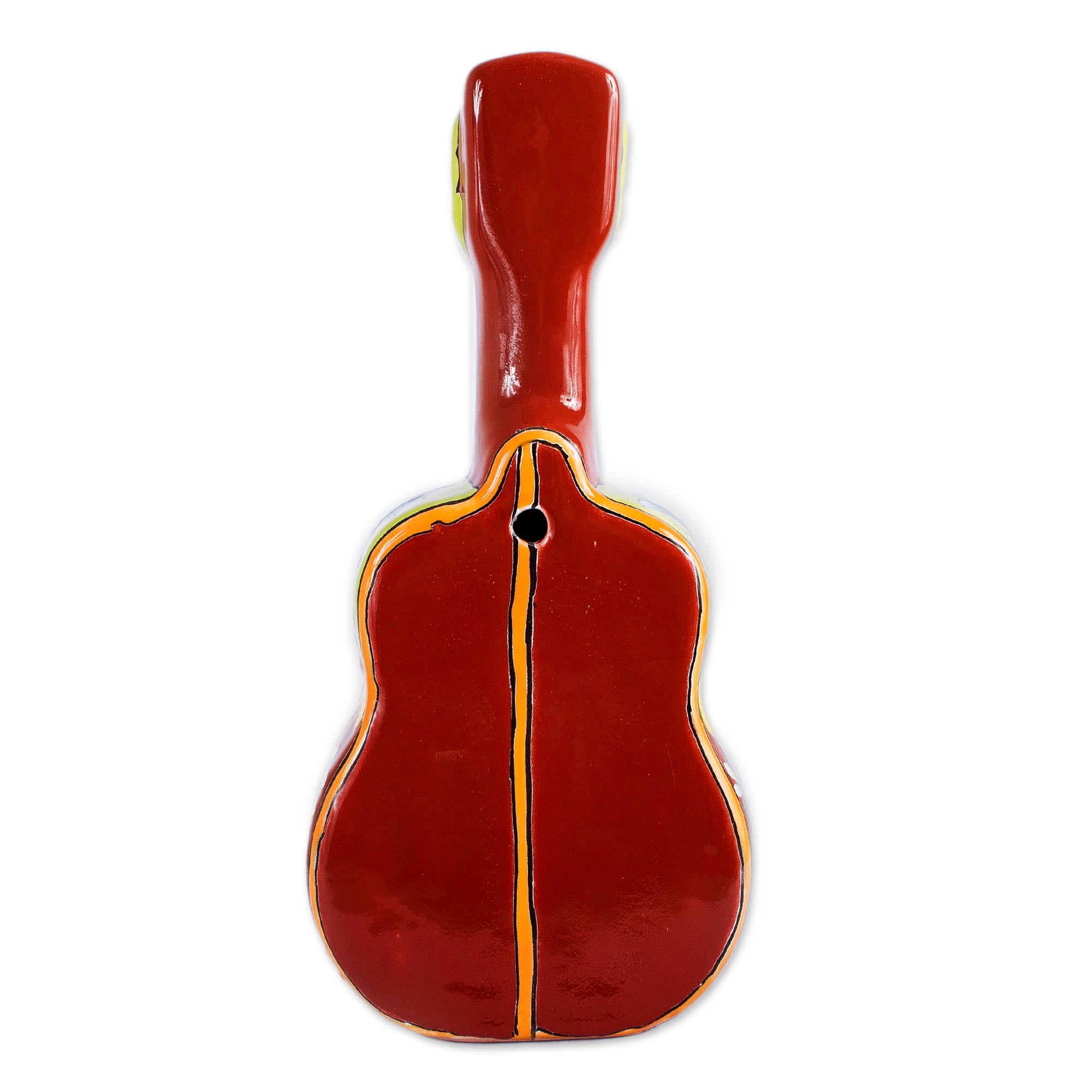Premium Talavera-Style Ceramic Guitar Wall Art from Mexico